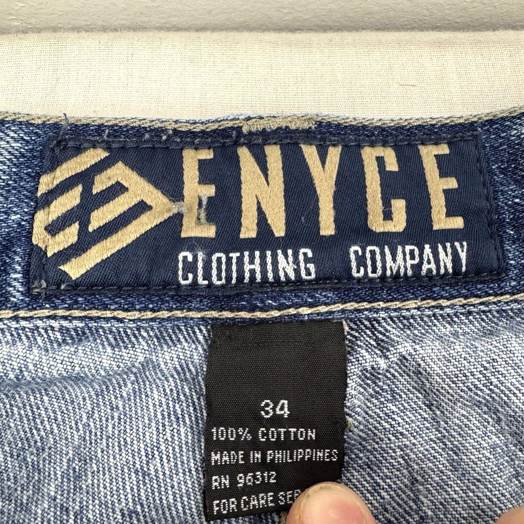 Enyce VINTAGE enyce Jeans Mens 34 Blue Baggy Adult 34x30 Grunge Hipster Punk Wide Leg Y2K 90s Size US 34 / EU 50 - 6 Thumbnail