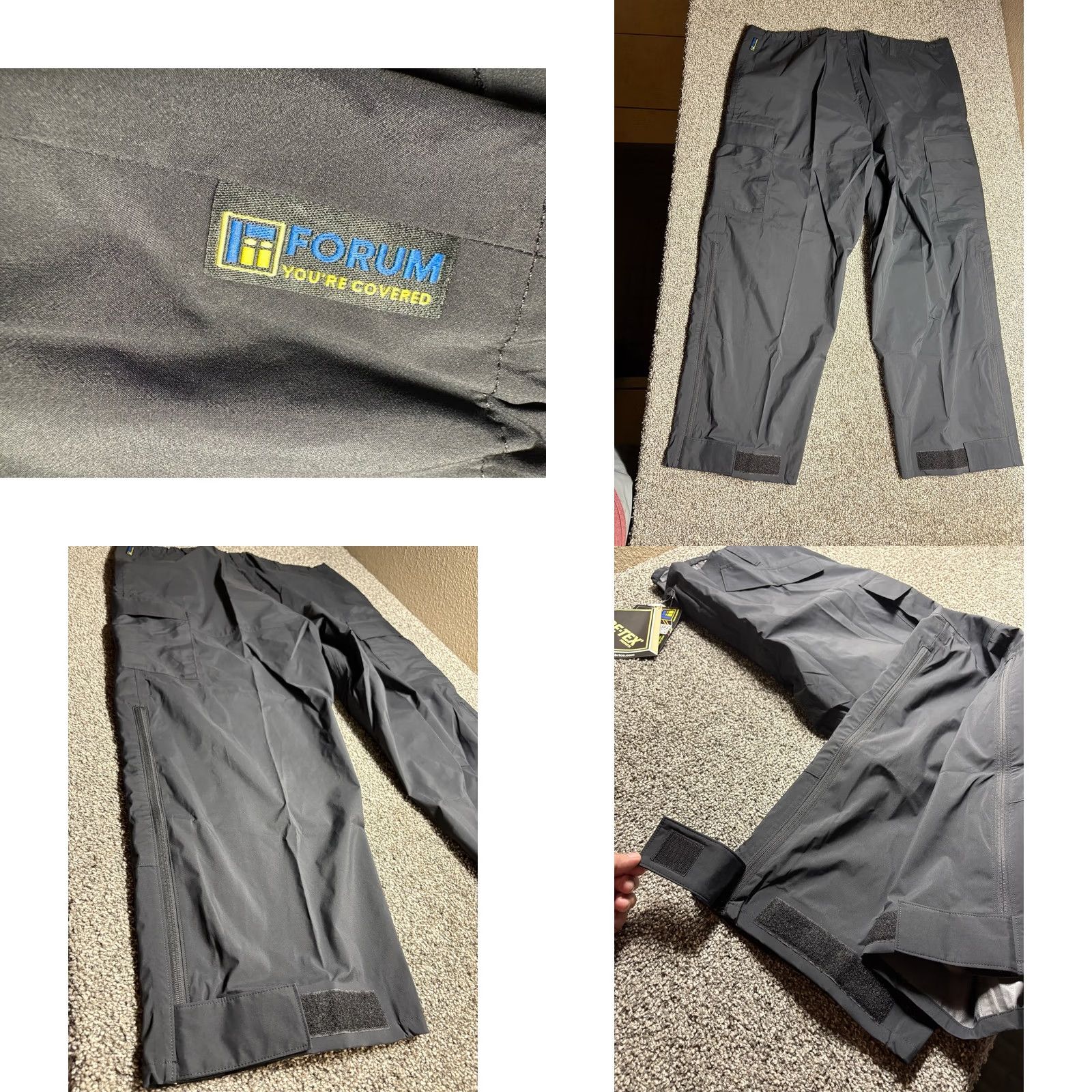 Vintage Forum Industries Gore Tex Pants Mens 2XL Black Shell Zip Ankle NEW NWT Size US 39 - 9 Thumbnail