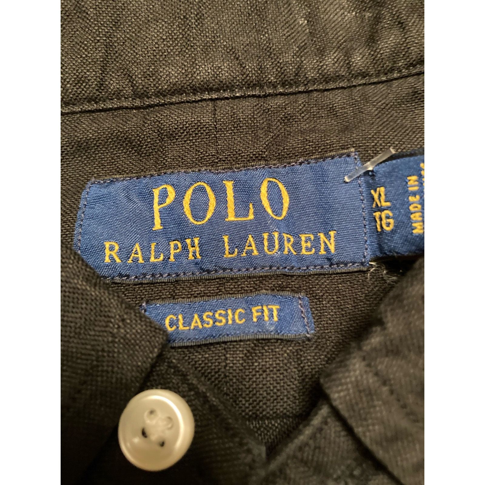 Polo Ralph Lauren Polo Ralph Lauren Standard Fit Oxford Shirt Black Sz XL Size US XL / EU 56 / 4 - 4 Thumbnail