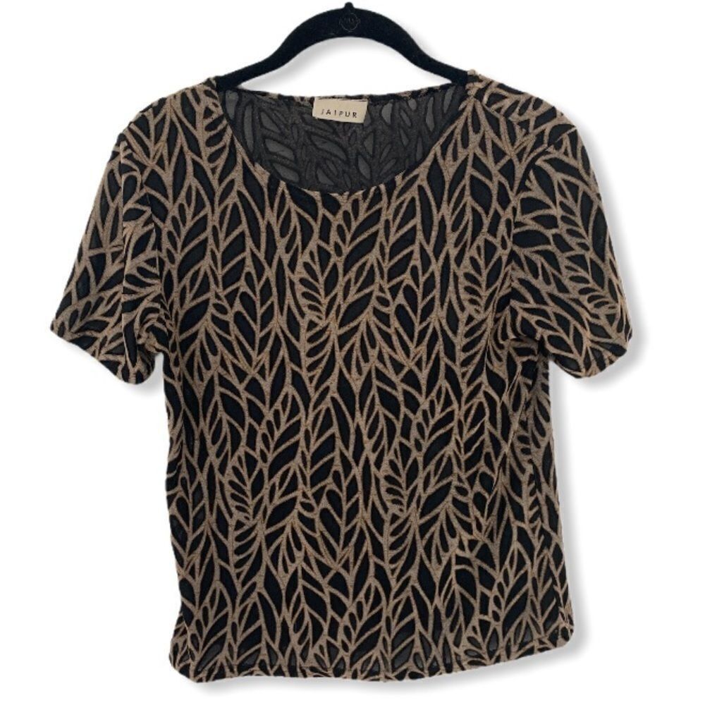 Other Vintage Jaipur Burnout Leaf Top | Size S | Textured Semi-She Size S / US 4 / IT 40 - 2 Thumbnail