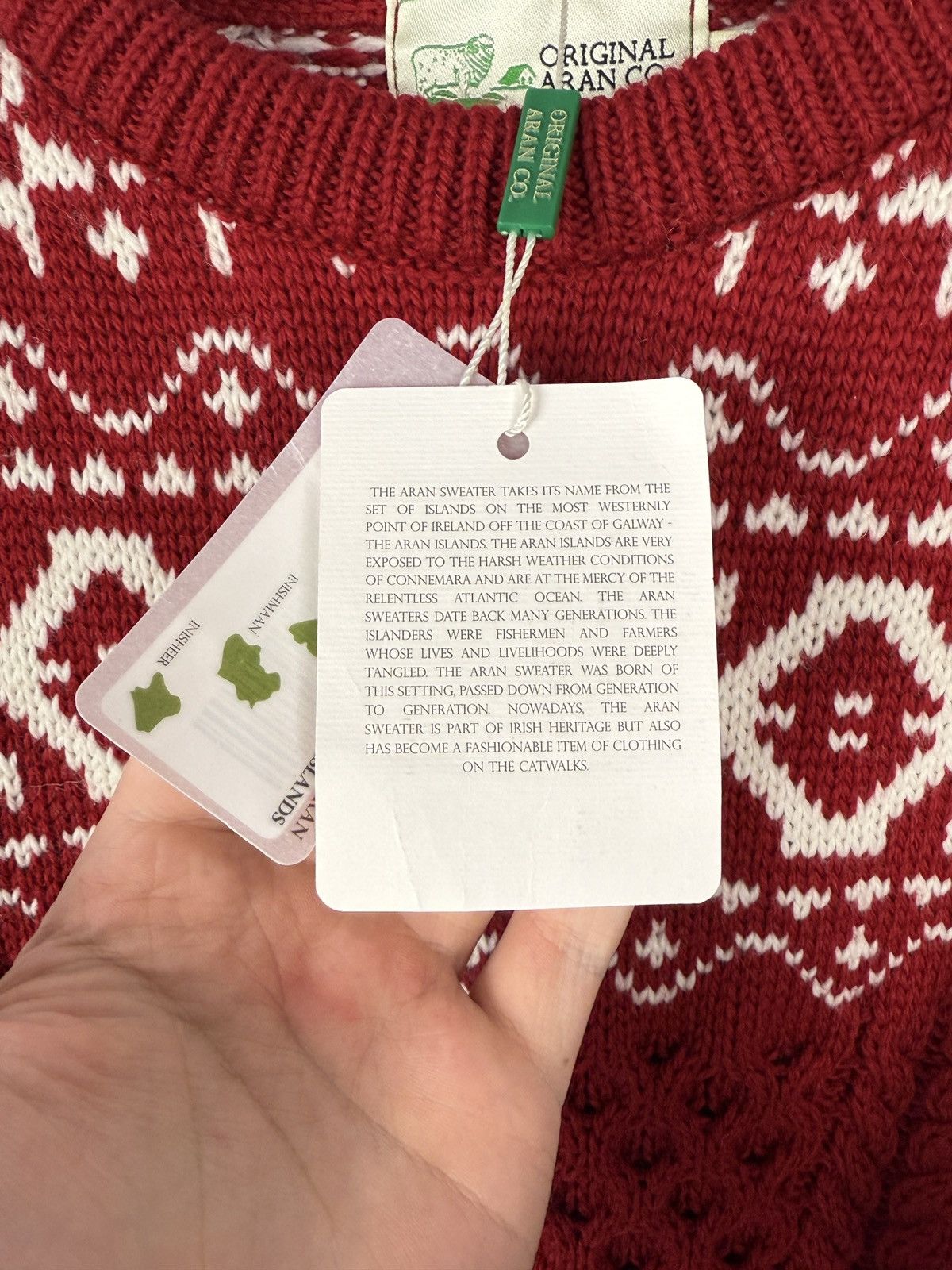 Aran Isles Knitwear Original Aran Co. Christmas Red Cable Knit Wool Sweater S Size S / US 4 / IT 40 - 6 Thumbnail