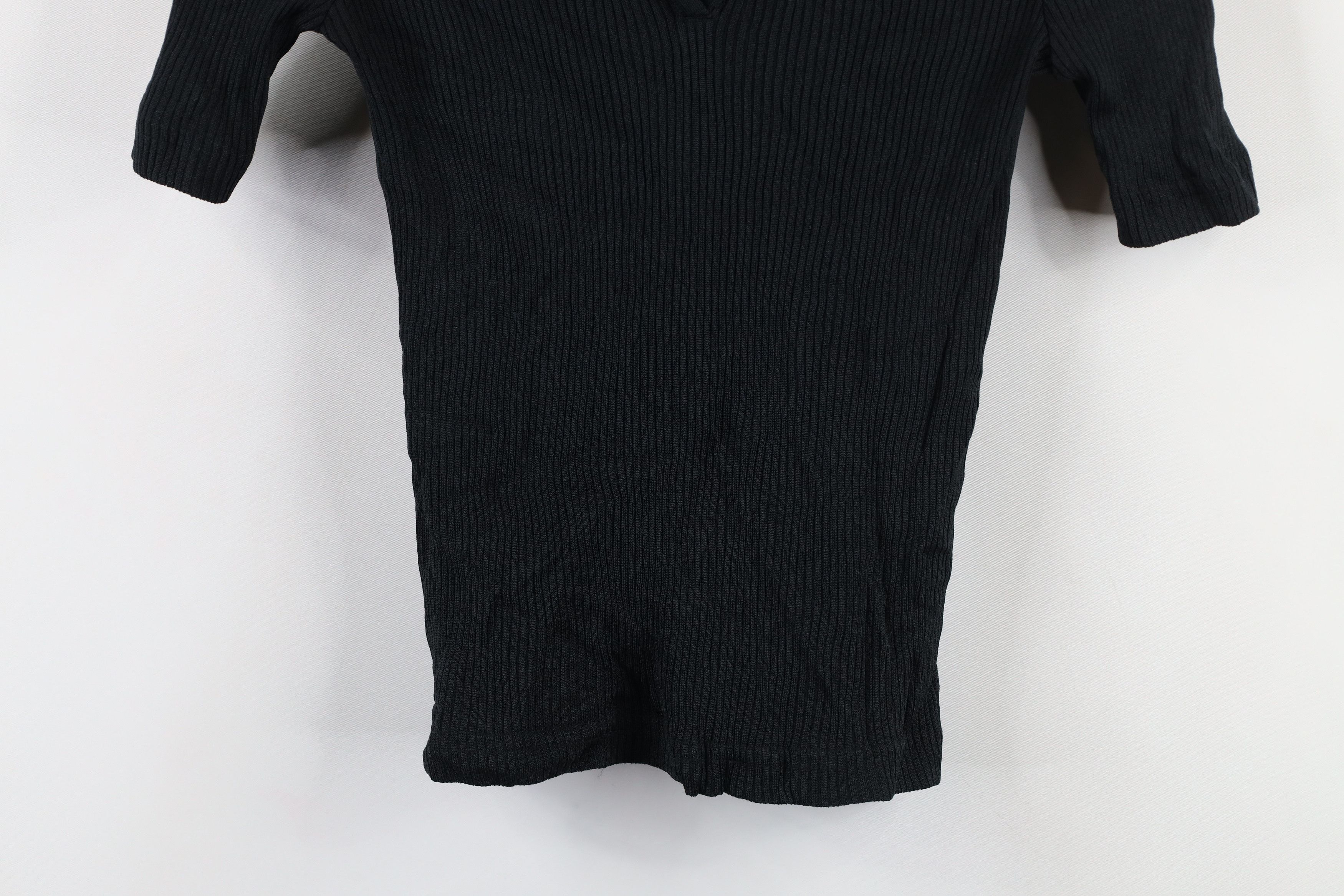 Gap × Vintage Vintage 90s Y2K Gap Cropped Ribbed Knit Collared Polo Black Size S / US 4 / IT 40 - 3 Thumbnail