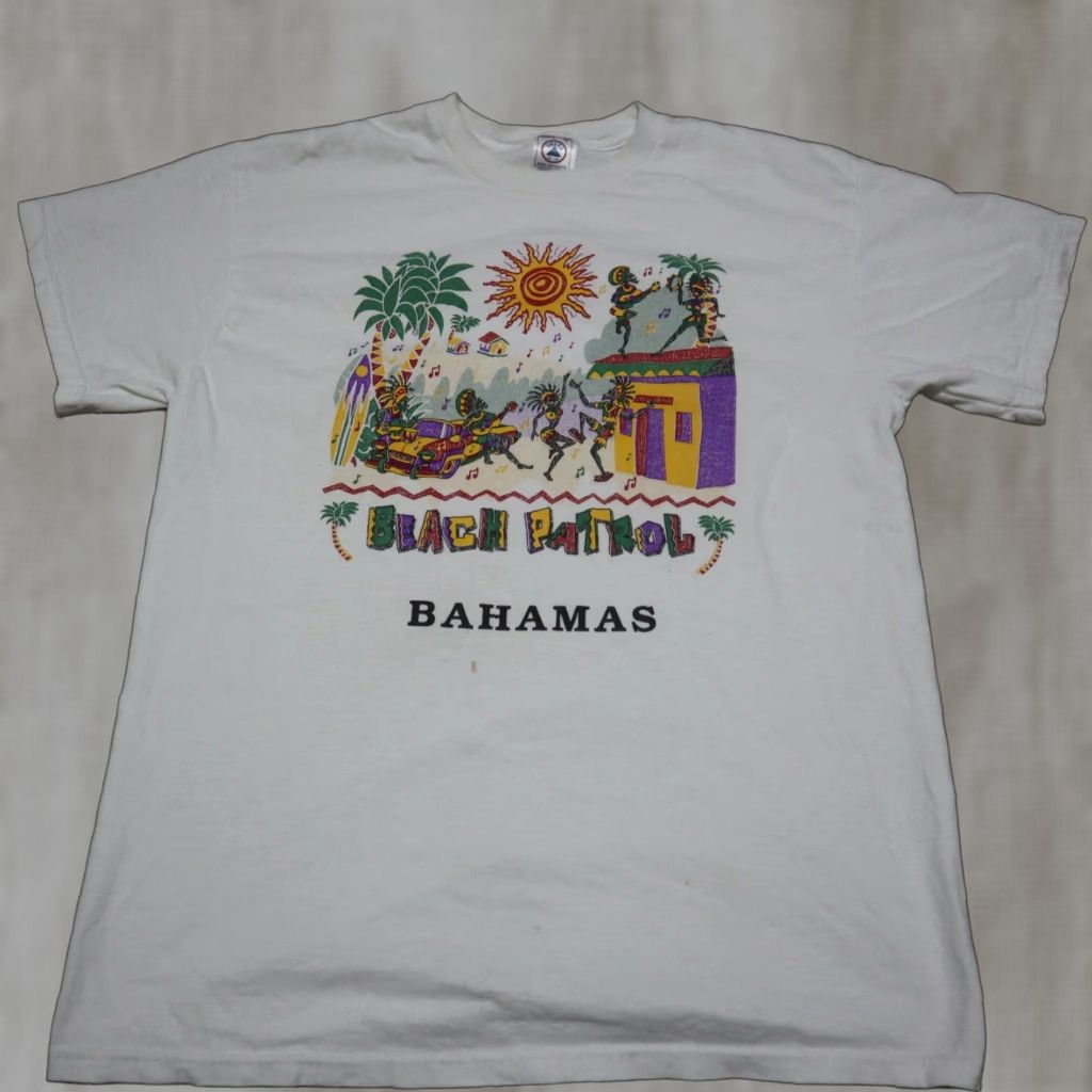 Delta VINTAGE Beach Patrol Bahamas Delta Shirt Mens L White 1990s T-Shirt Size US L / EU 52-54 / 3 - 1 Thumbnail
