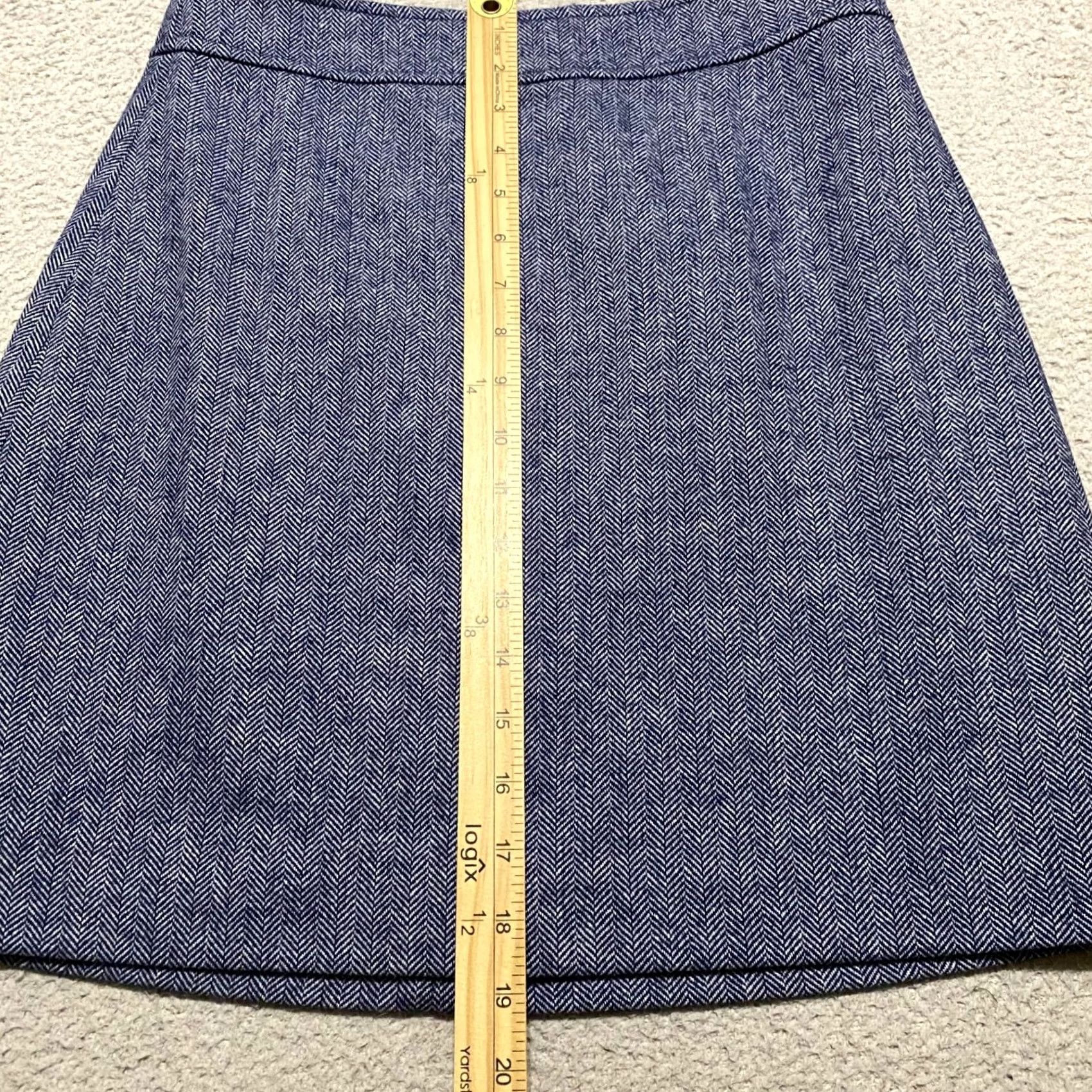 J.Crew VINTAGE New J.CREW Womens Skirt Blue Striped A-Line Lined NWT 4 Short Pockets Womens Size 27" / US 4 / IT 40 - 5 Thumbnail