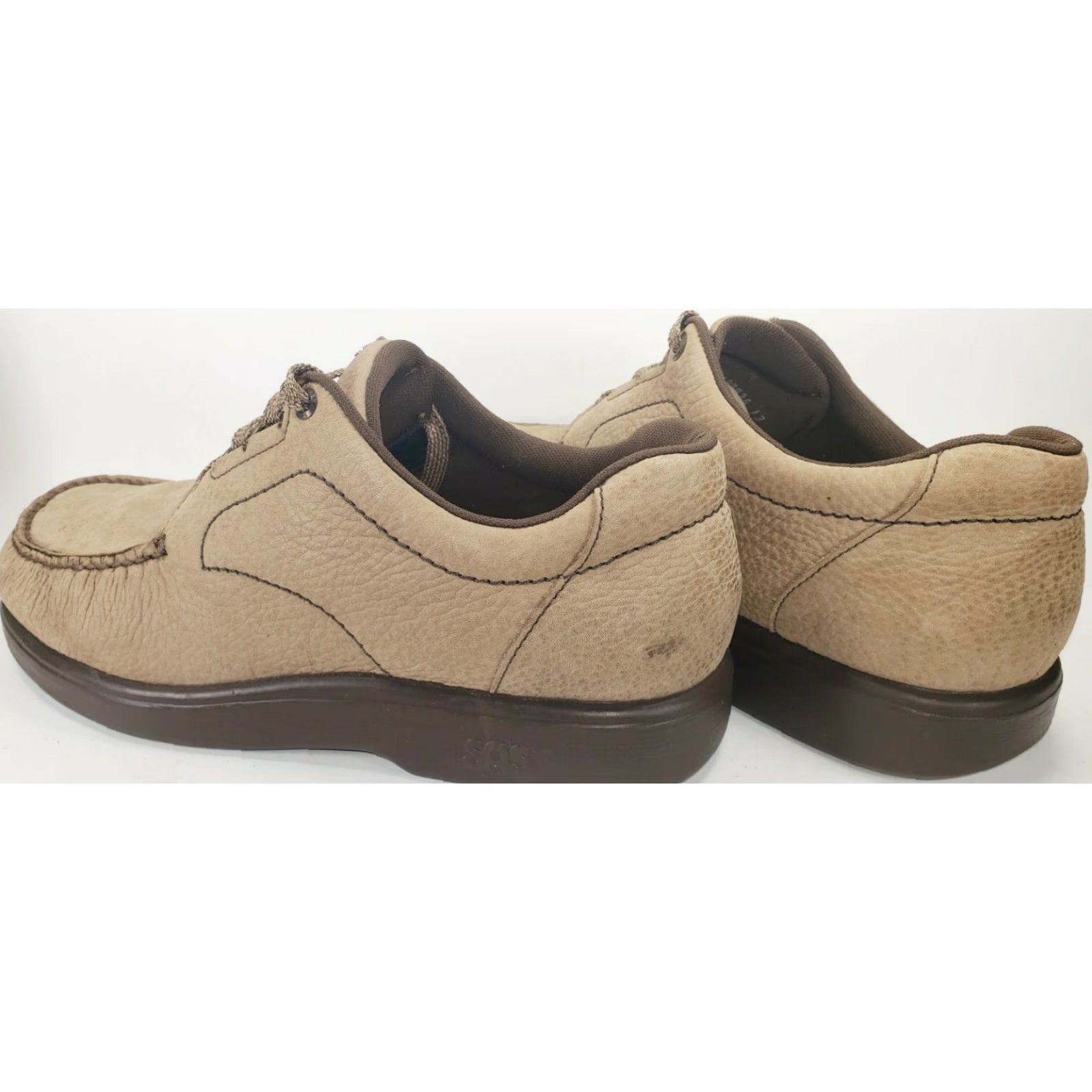 SAS SAS Bout Time MENS 12M Light Brown Suede Leather Oxford All Seasons Casual Lace Up Comfort Insole Triad Comfort System Mens Shoes Brown Size US 12 / EU 45 - 7 Thumbnail