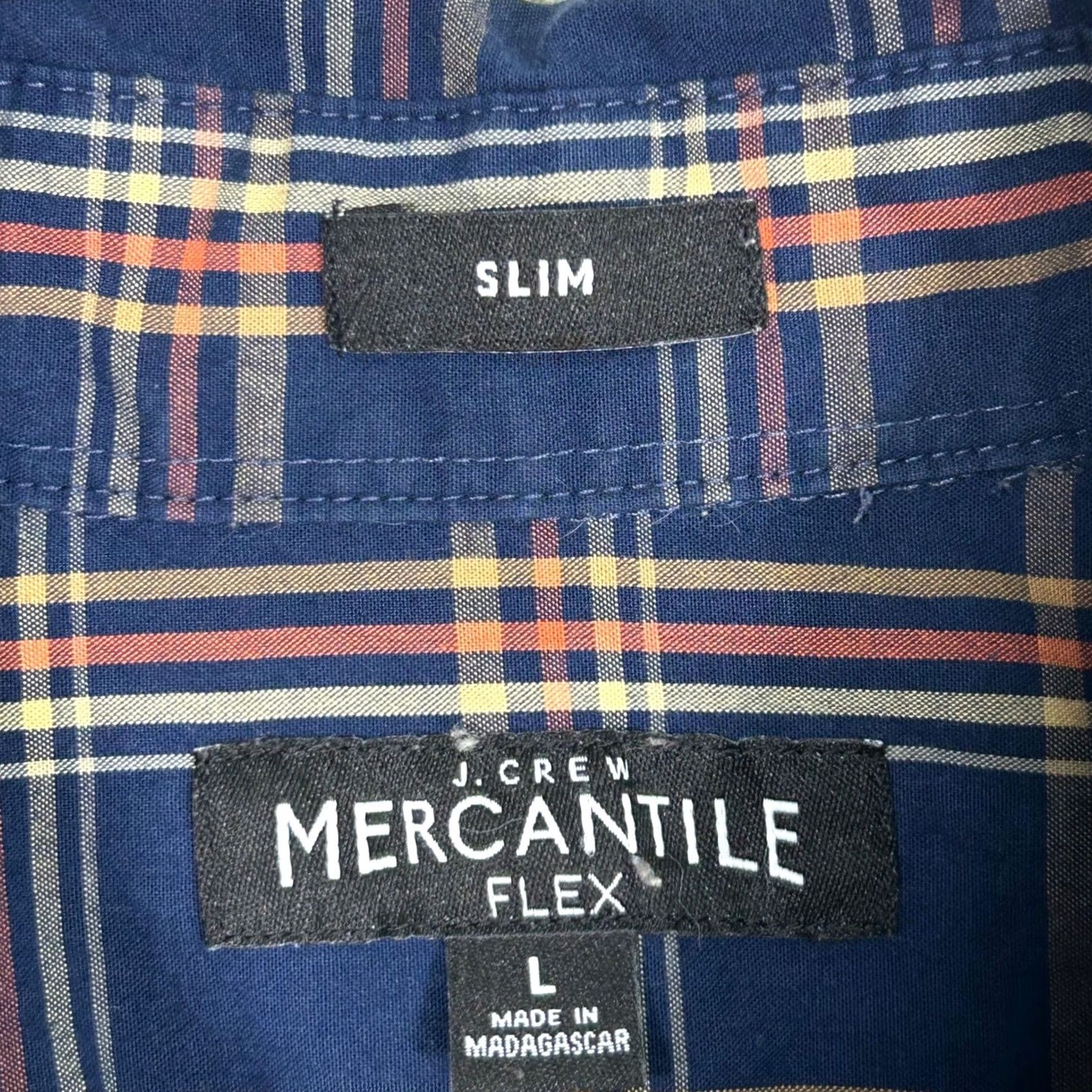 J.Crew J. Crew Mercantile Mens L Flex Shirt Plaid Button Down Long Sleeve Slim Fit Blue Size US L / EU 52-54 / 3 - 5 Thumbnail