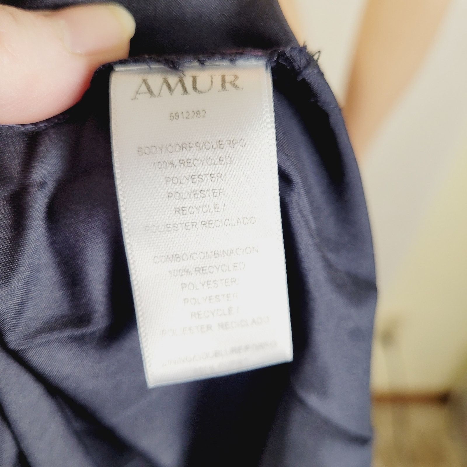 Amur Amur Elodie navy and black pleated cut out full length gown Size M / US 6-8 / IT 42-44 - 9 Thumbnail