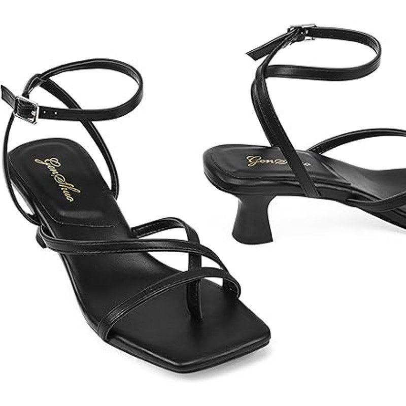 Other Genshuo Women's Size 6 Black Strappy Open Toe Sandals Size ONE SIZE - 4 Thumbnail
