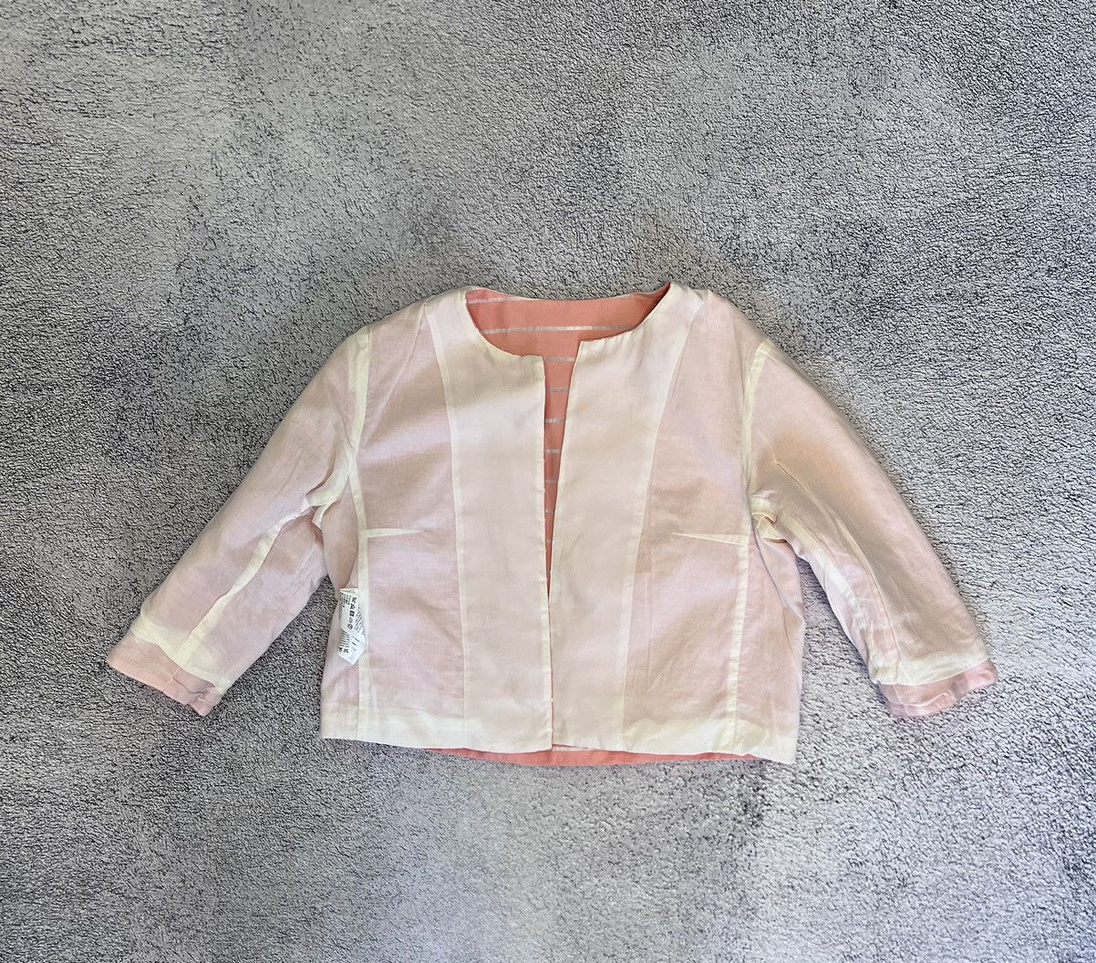 Weekend Max Mara Weekend Max Mara Pink Cropped Silk-Cotton Blazer Jacket 36 Size S / US 4 / IT 40 - 16 Thumbnail
