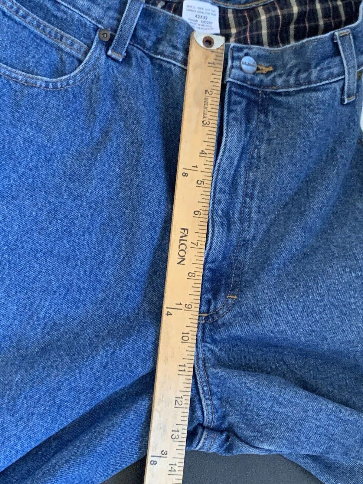 L.L. Bean LL Bean Men's Flannel-Lined Denim Blue Jeans Classic Fit Size US 42 / EU 58 - 8 Thumbnail