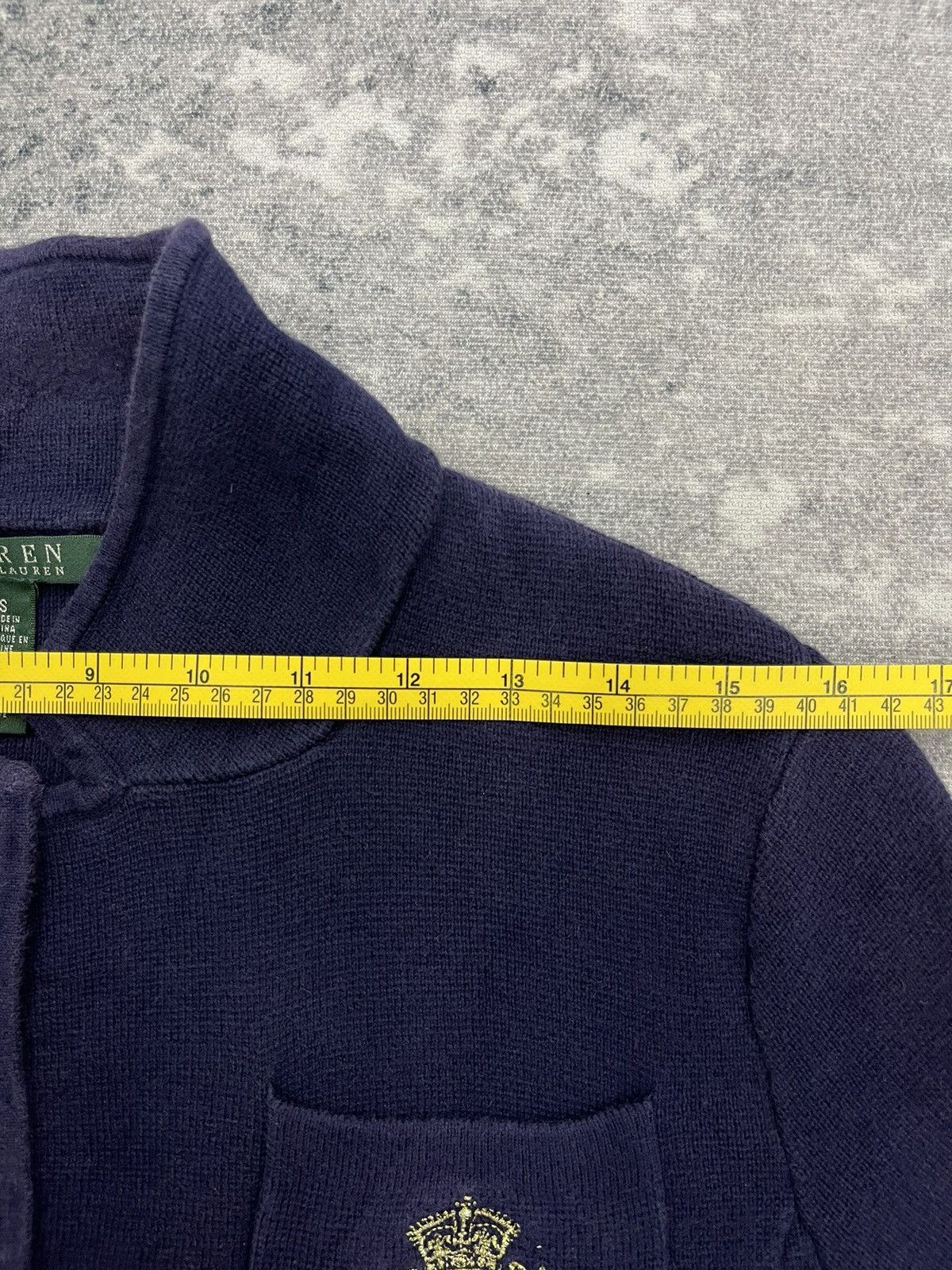 Polo Ralph Lauren Ralph Lauren Navy Knit Crest Blazer - Gold Bullion Patch Size S / US 4 / IT 40 - 14 Thumbnail