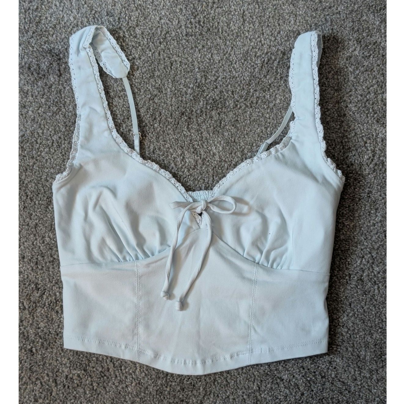 Target Basics Light Blue Summer Top w/ Front Tie | Top by Wild Fable Size S / US 4 / IT 40 - 1 Thumbnail