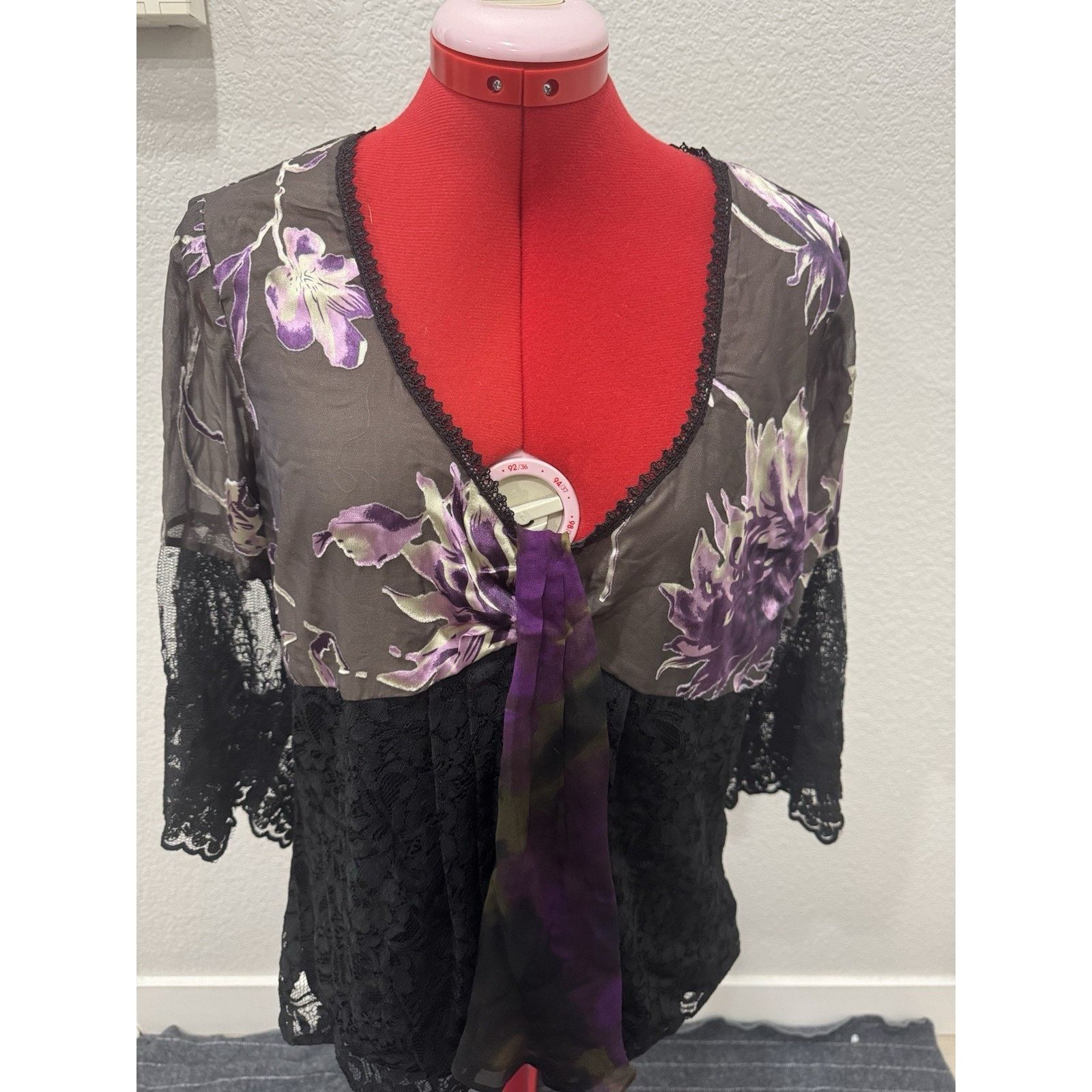Other Vtg Y2k Spencer Alexis Floral Lace Blouse Grunge,Whimsigoth Size L / US 10 / IT 46 - 1 Thumbnail