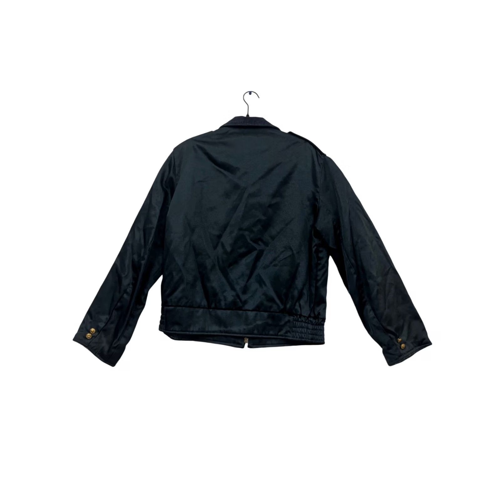 Vintage Black Zipper Jacket Corduroy Collar Gold Button Details #830A Jacket Mens Small/Medium Black Corduroy Gold Button Zipper Bomber All Season Vintage: No Size US S / EU 44-46 / 1 - 2 Thumbnail