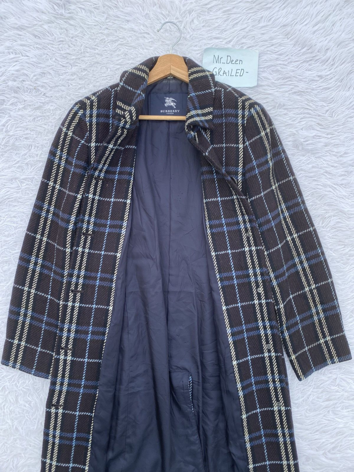 Burberry Rare Vintage Burberry Wool Checkered Long Coat/ Jacket Size 34R - 7 Thumbnail