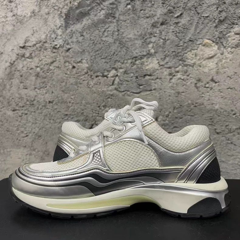 Chanel Chanel Silver Running Sneakers Size US 8 / EU 41 - 5 Thumbnail
