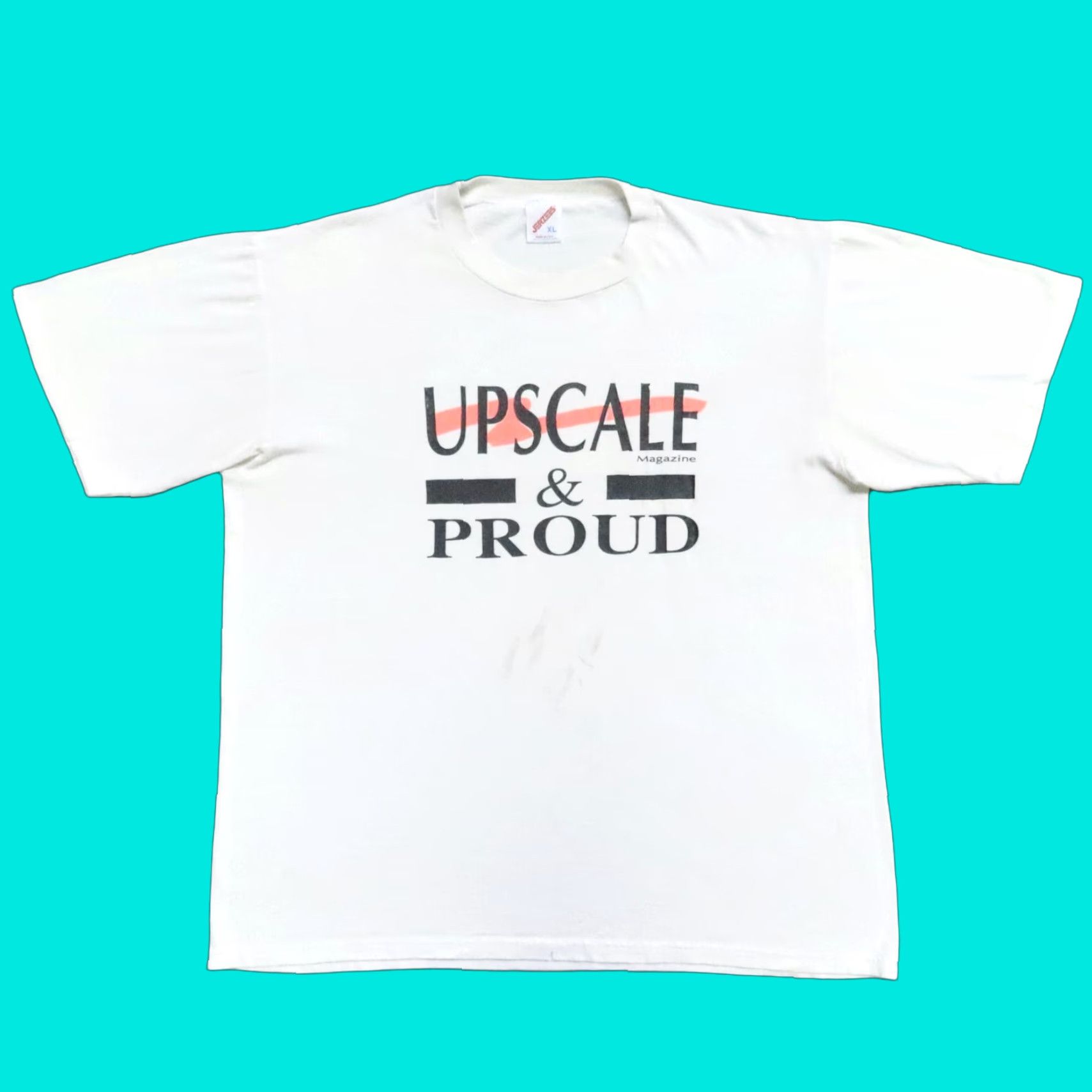 Jerzees VINTAGE Bronner Bros. Hair Care Products Upscale & Proud T-Shirt Shirt XL Blue Mens Size US XL / EU 56 / 4 - 1 Thumbnail