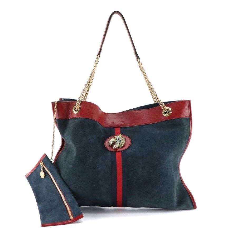 Gucci Gucci Maxi Rajah Tote Bag Suede & Leather Tiger Head Size ONE SIZE - 1 Thumbnail