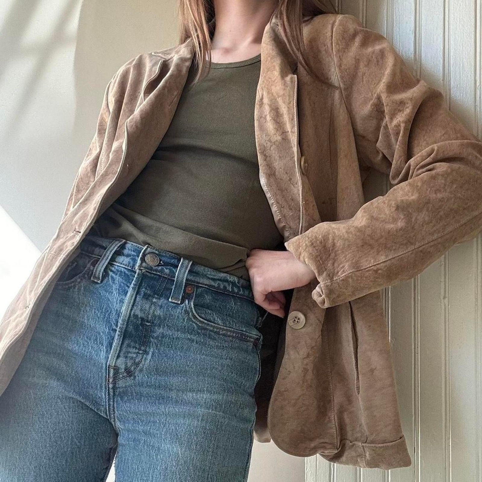 Preston & York Vintage Preston & York Tan Suede Leather Jacket Medium Y2K Size M / US 6-8 / IT 42-44 - 1 Thumbnail