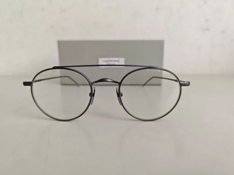 Thom Browne Thom Browne TB-101-C light gray titanium metal eyeglass fr Size ONE SIZE - 2 Thumbnail