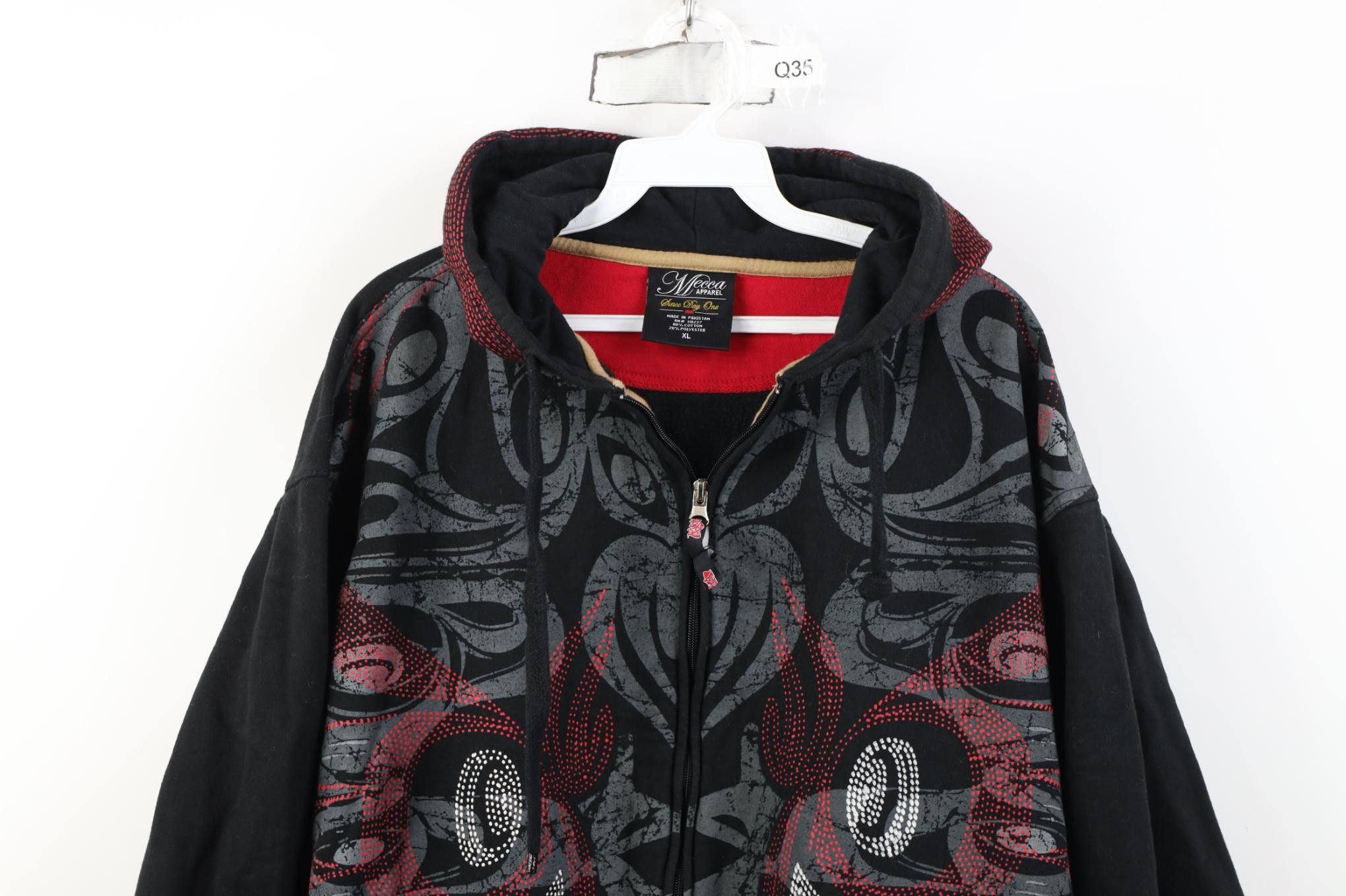 Vintage Vintage 90s Y2K Mecca Hip Hop Tribal Hoodie Sweatshirt Size US XL / EU 56 / 4 - 2 Thumbnail
