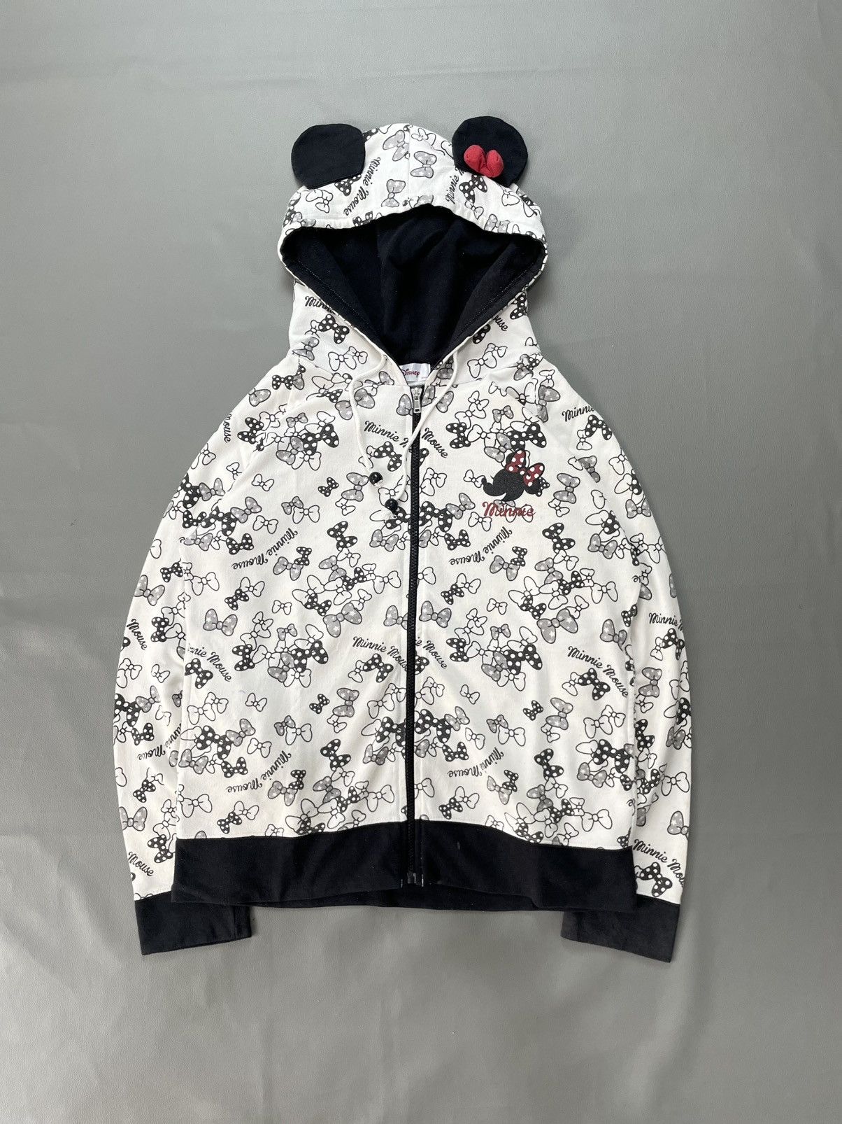 Japanese Brand Gothic Poem Minnie Mouse ear Hoodie Size L / US 10 / IT 46 - 1 Thumbnail