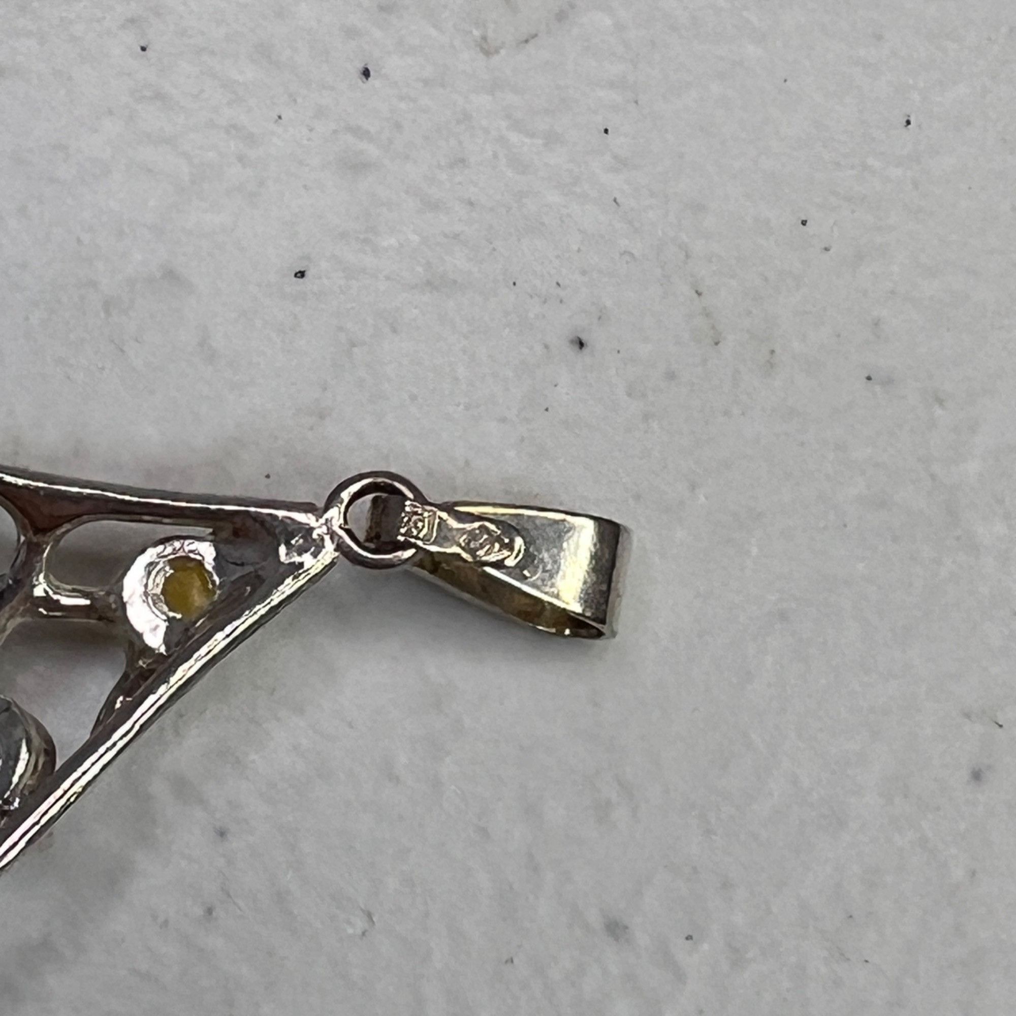 Other Teardrop Sterling Silver Pendant W/ Multi-Color Amber Stones Size ONE SIZE - 6 Thumbnail