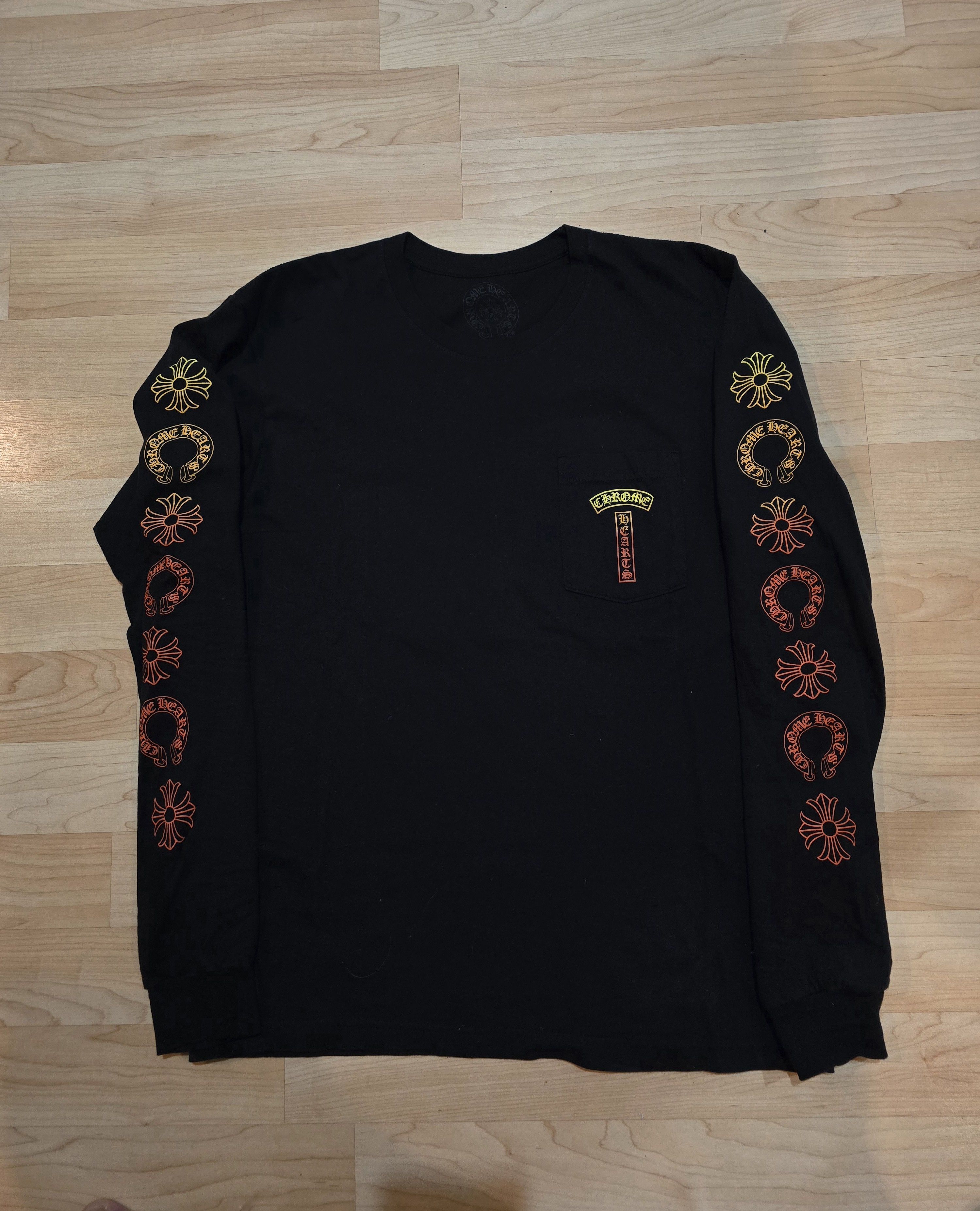 Chrome Hearts Chrome hearts floral sleeve gradient L/S tee