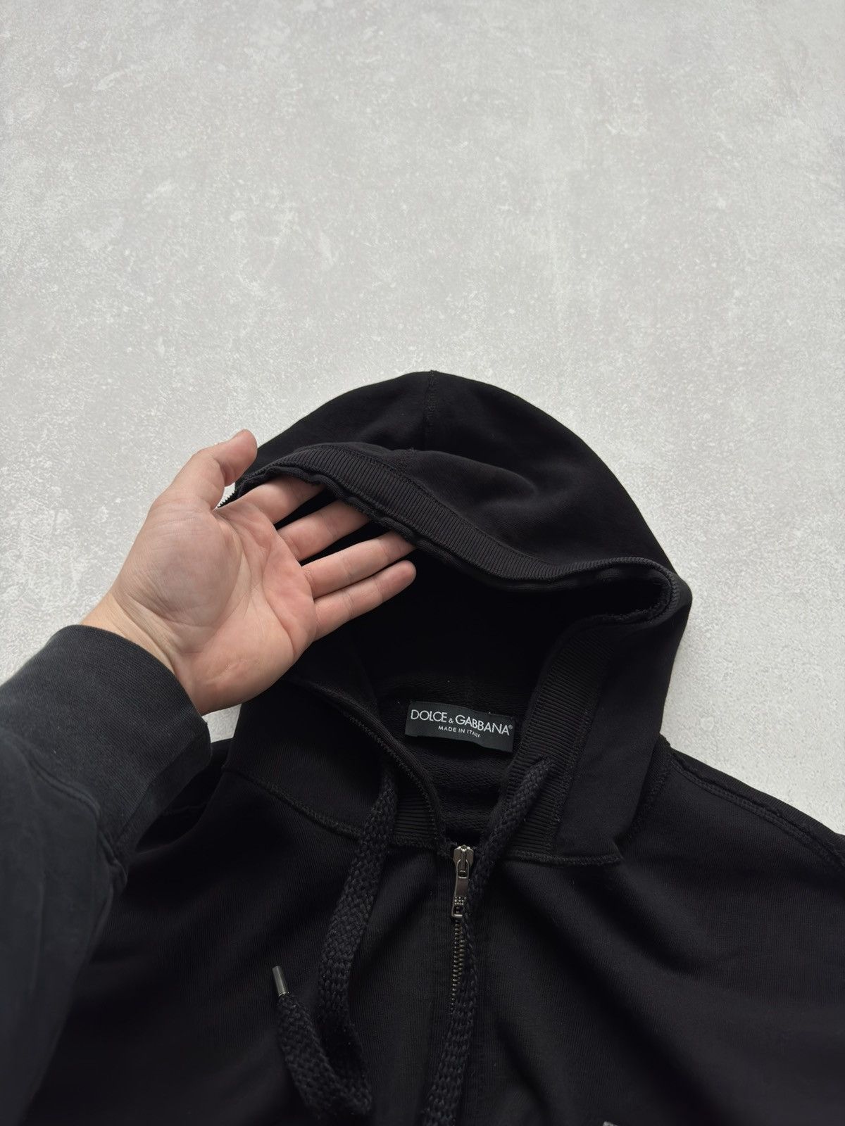 Dolce & Gabbana Vintage Dolce & Gabbana Black Zip Hoodie Distressed Plaque Size US L / EU 52-54 / 3 - 11 Thumbnail