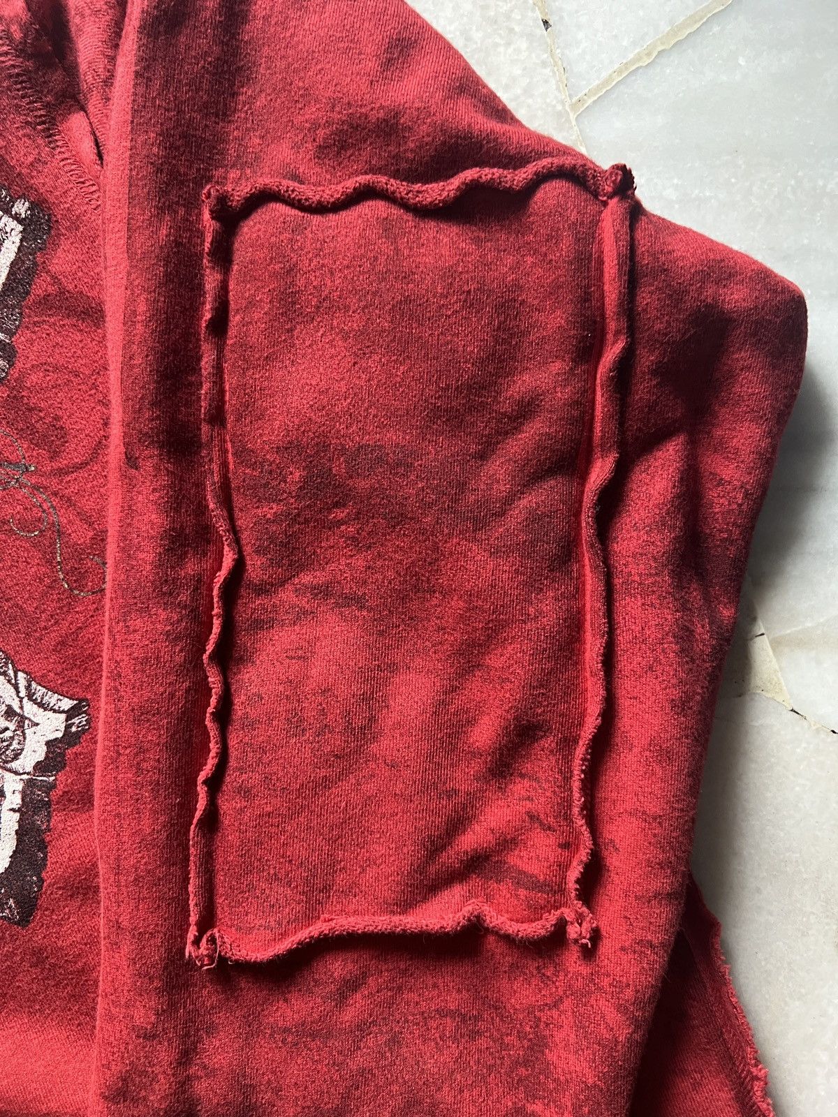 Affliction × Vintage Vintage Y2K Affliction Saints Red and Burgundy Zip Up Hoodie Size US XL / EU 56 / 4 - 4 Thumbnail