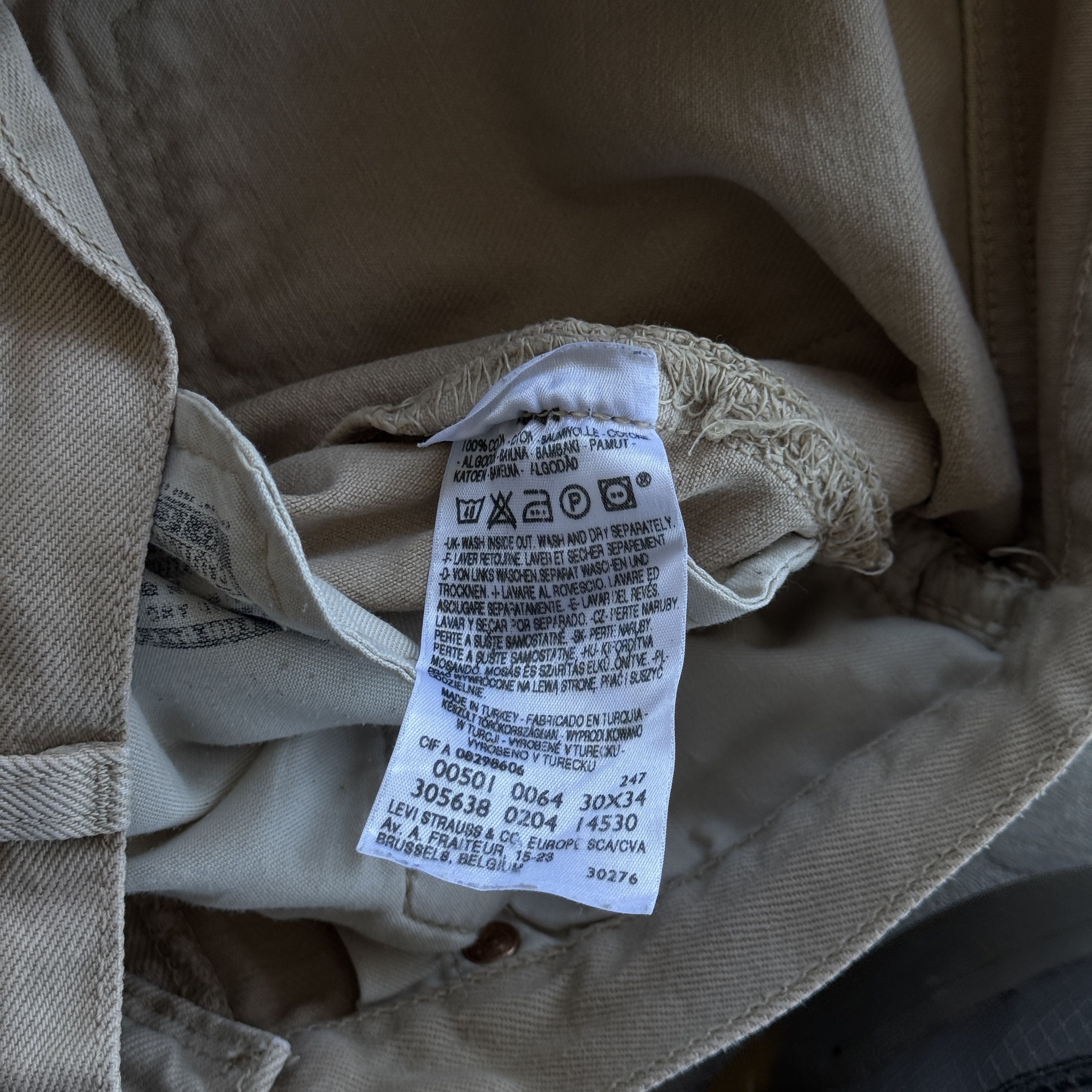 Levi's 90s Levi's 501 Beige Denim Jeans Straight Leg Size US 30 / EU 46 - 6 Thumbnail