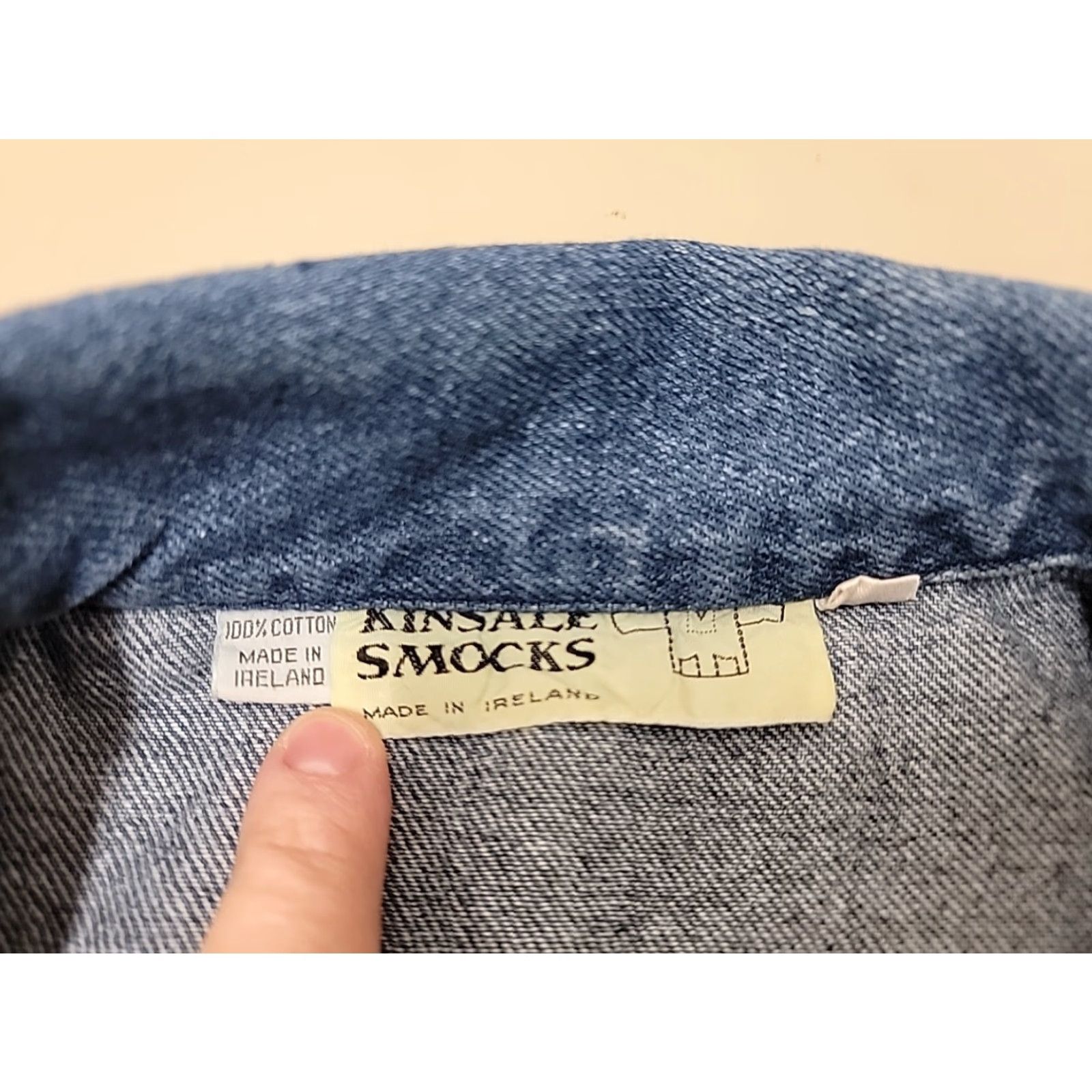 Denime VINTAGE Kinsale Denim Smock Shirt Mens M Blue Denim Pullover Smock (Used, Distressed) Size US M / EU 48-50 / 2 - 6 Thumbnail