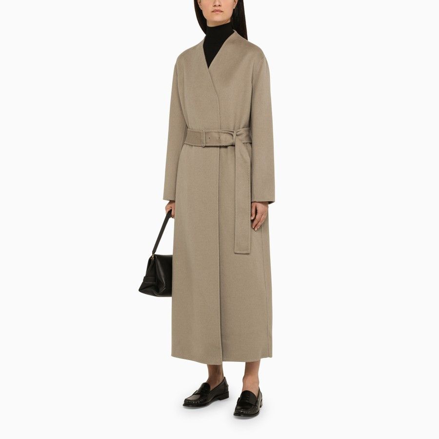 Calvin Klein o1d2blof0824 Wool Coat With Belt in Beige Size M / US 6-8 / IT 42-44 - 2 Thumbnail