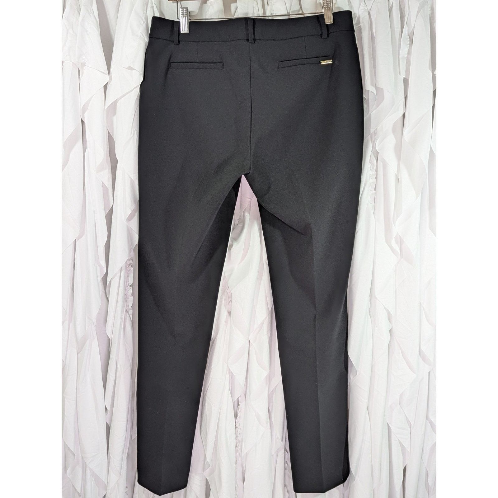 Anne Klein Anne Klein Black Straight Leg Pants Size 8 Gold Details Size 30" / US 8 / IT 44 - 7 Thumbnail