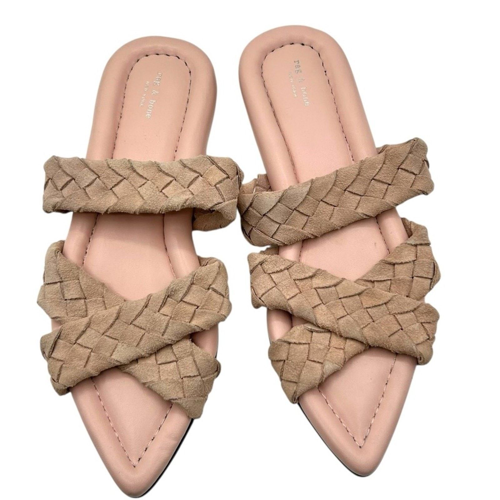 Rag & Bone Rag & Bone Pink Woven Slide Sandals Flat Mule Shoes Size 7.5 Size US 7.5 / IT 37.5 - 3 Thumbnail
