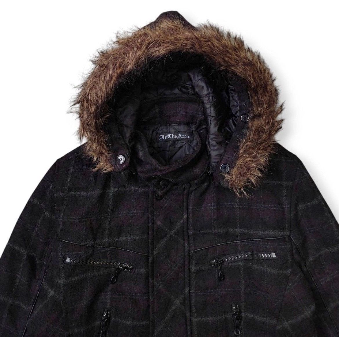 In The Attic In The Attic Plaid Fur Jacket Size US M / EU 48-50 / 2 - 2 Thumbnail