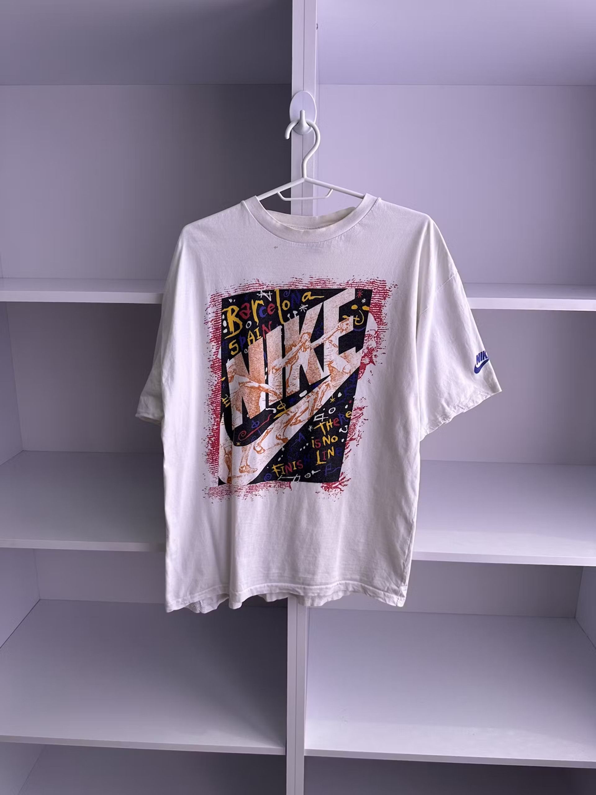Vintage Nike Barcelona Spain Rare T-shirt 90s