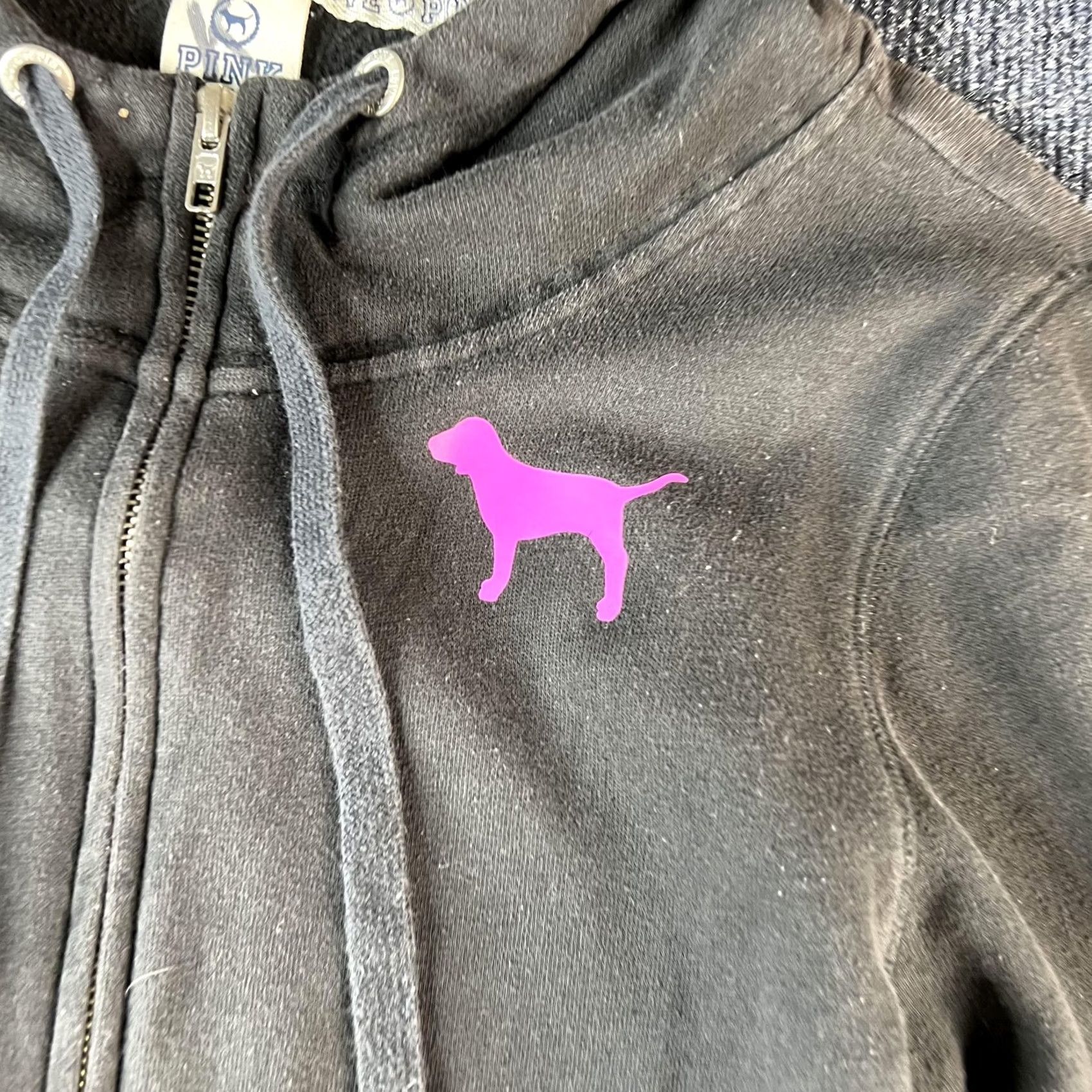 Pinko Victoria's Secret PINK Hoodie Womens Medium Olive Love Pink Zip Up Sweatshirt Size M / US 6-8 / IT 42-44 - 6 Thumbnail