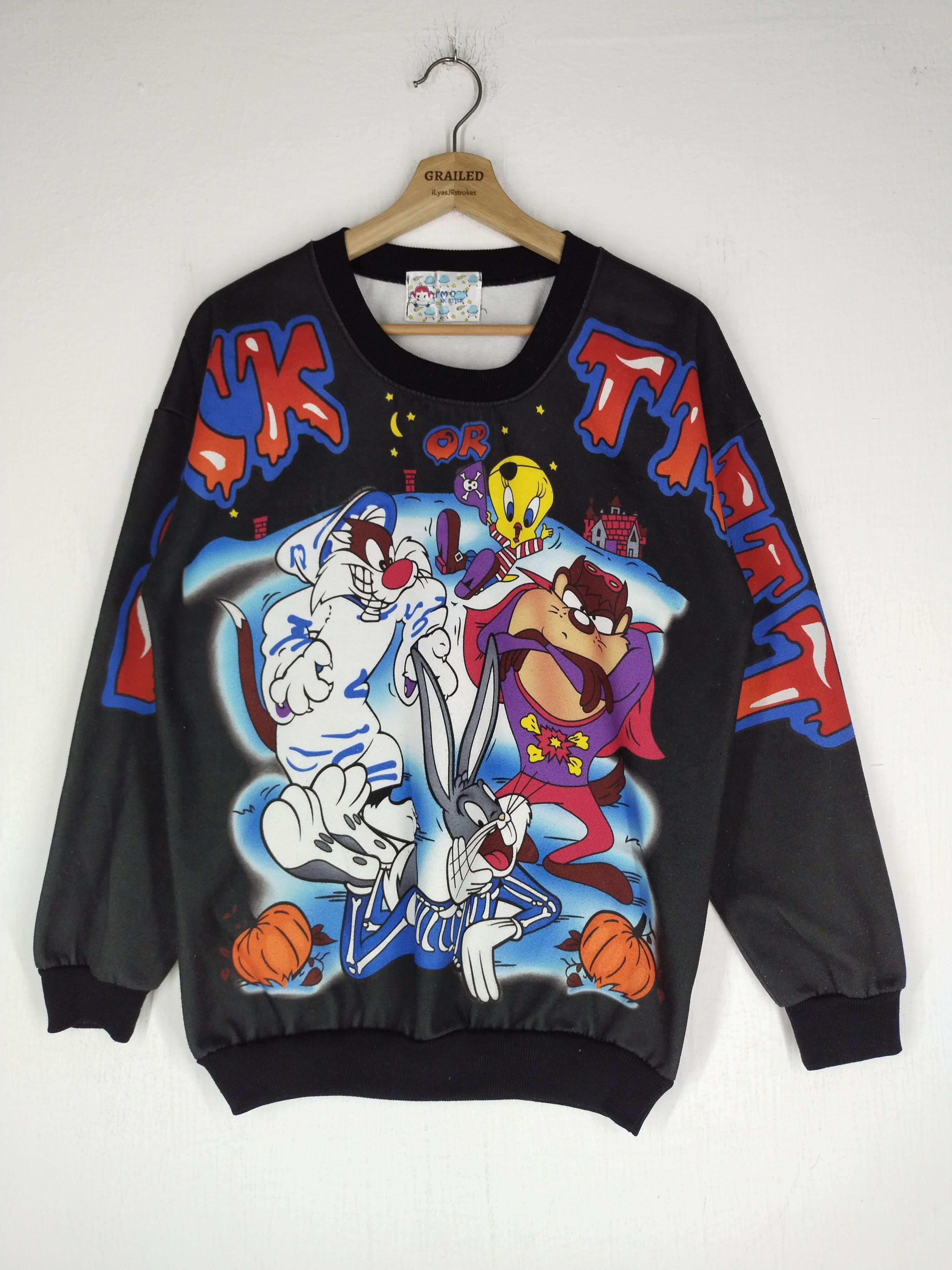 Cartoon Network Vintage Looney Tunes Tazmania Over Print Sweatshirt Size US M / EU 48-50 / 2 - 1 Thumbnail