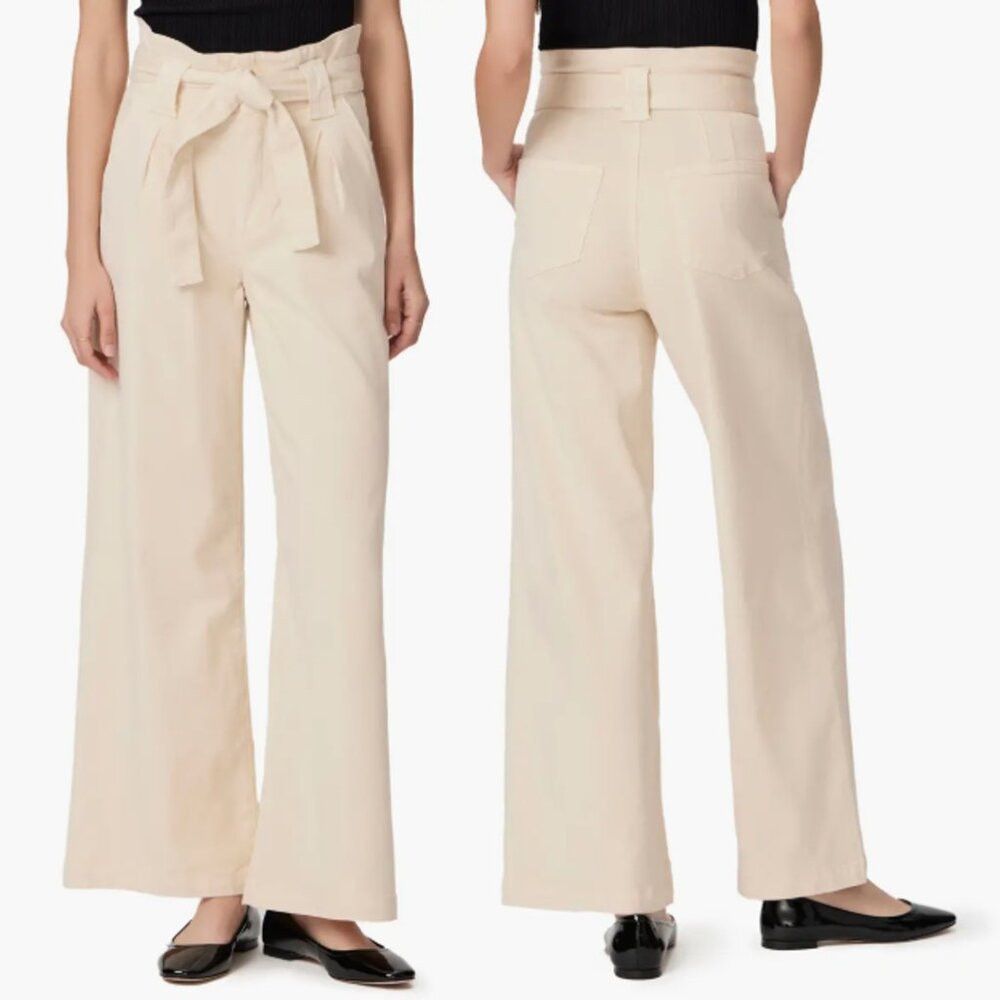 Paige NWT New $249 Paige Harper Paperbag Waist Wide Leg Blonde Sa Size 30" / US 8 / IT 44 - 1 Thumbnail