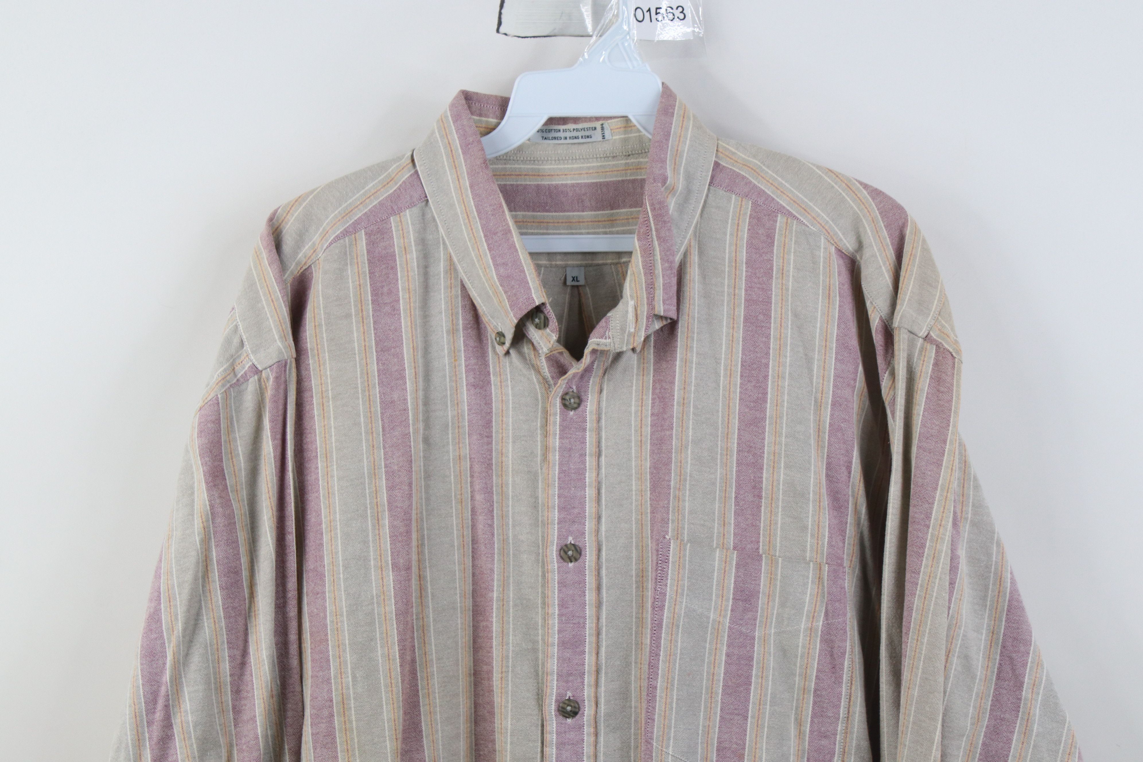 Vintage Vintage 90s Streetwear Oxford Collared Button Down Shirt Size US XL / EU 56 / 4 - 2 Thumbnail