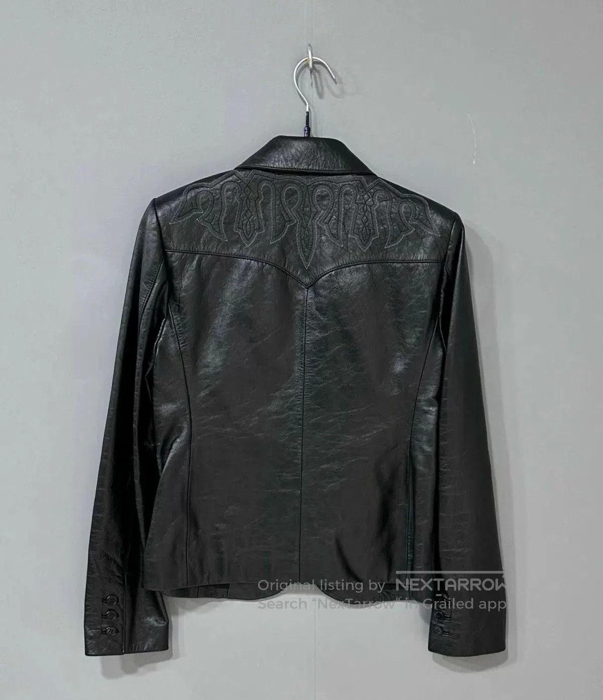 Saint Laurent Paris Saint Laurent Embroidered Leather Blazer. Size S / US 4 / IT 40 - 3 Thumbnail