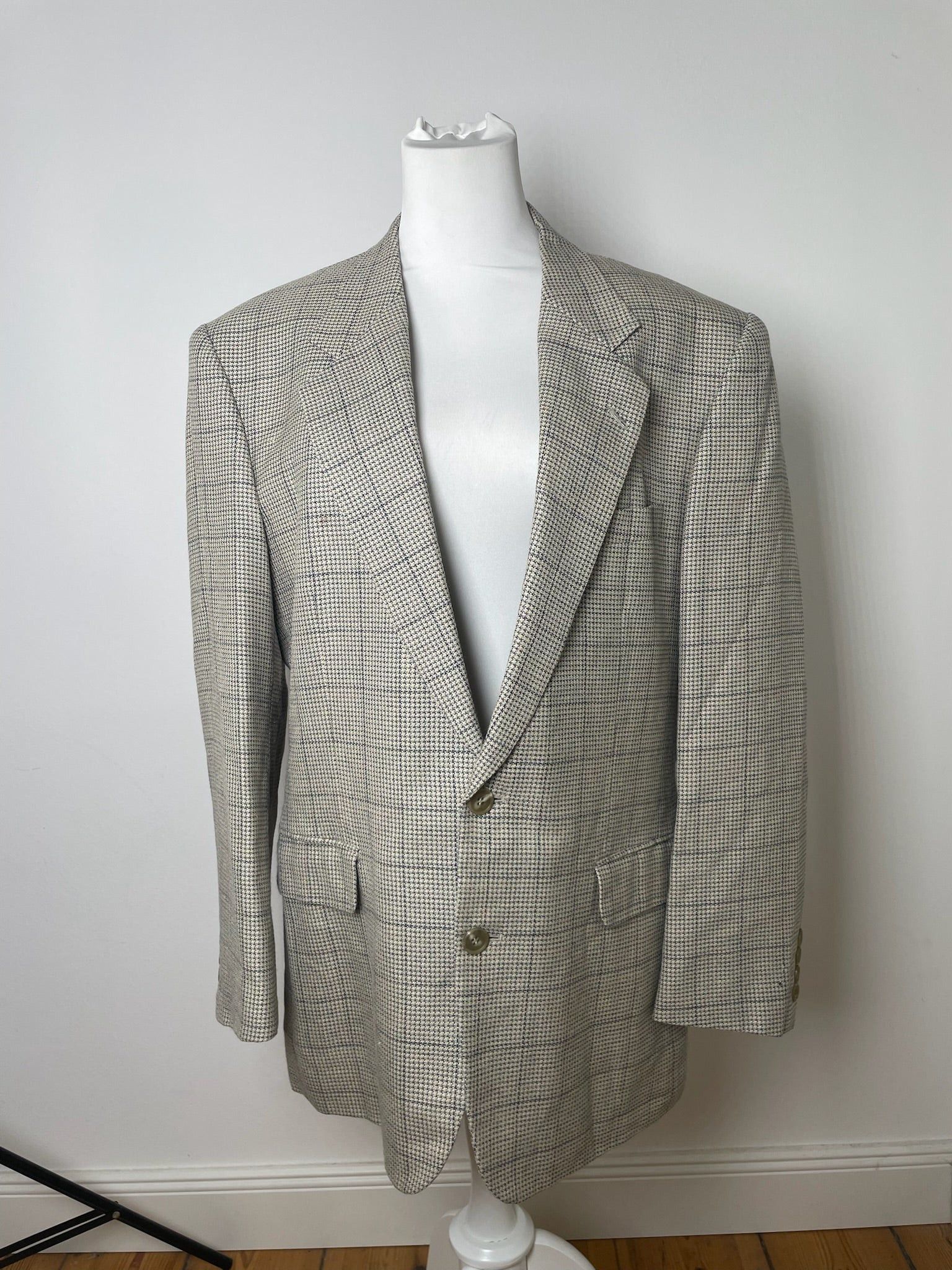 Dior Vintage Checked Trenchcoat / Blazer black grey Size L / US 10 / IT 46 - 1 Thumbnail