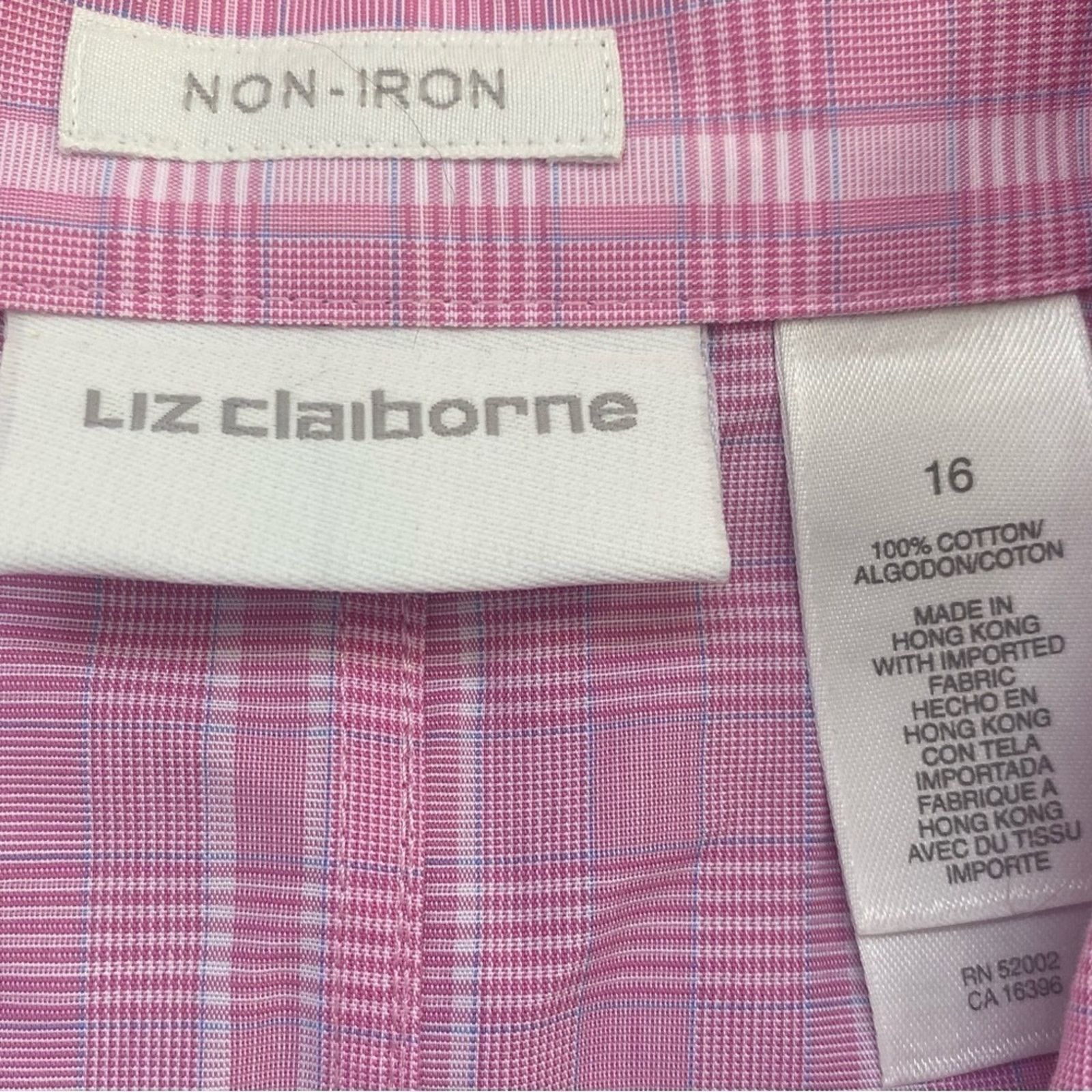 Other Liz Claiborne | Plaid Non-Iron Cotton Button Down Shirt | 16 Size XXL / US 16-18 / IT 52-54 - 3 Thumbnail