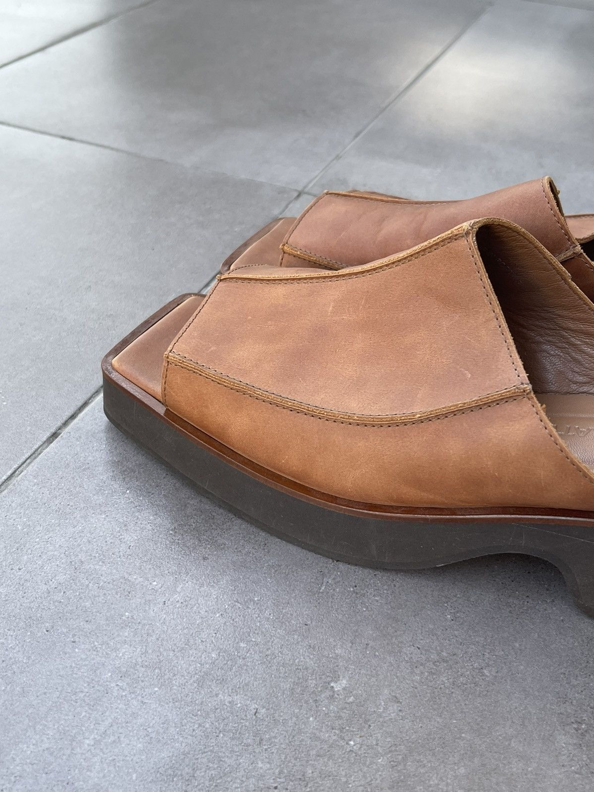 Eckhaus Latta !DS! SS23 Eckhaus Latta Tan Leather Men Slide M Size US 9 / EU 42 - 7 Thumbnail