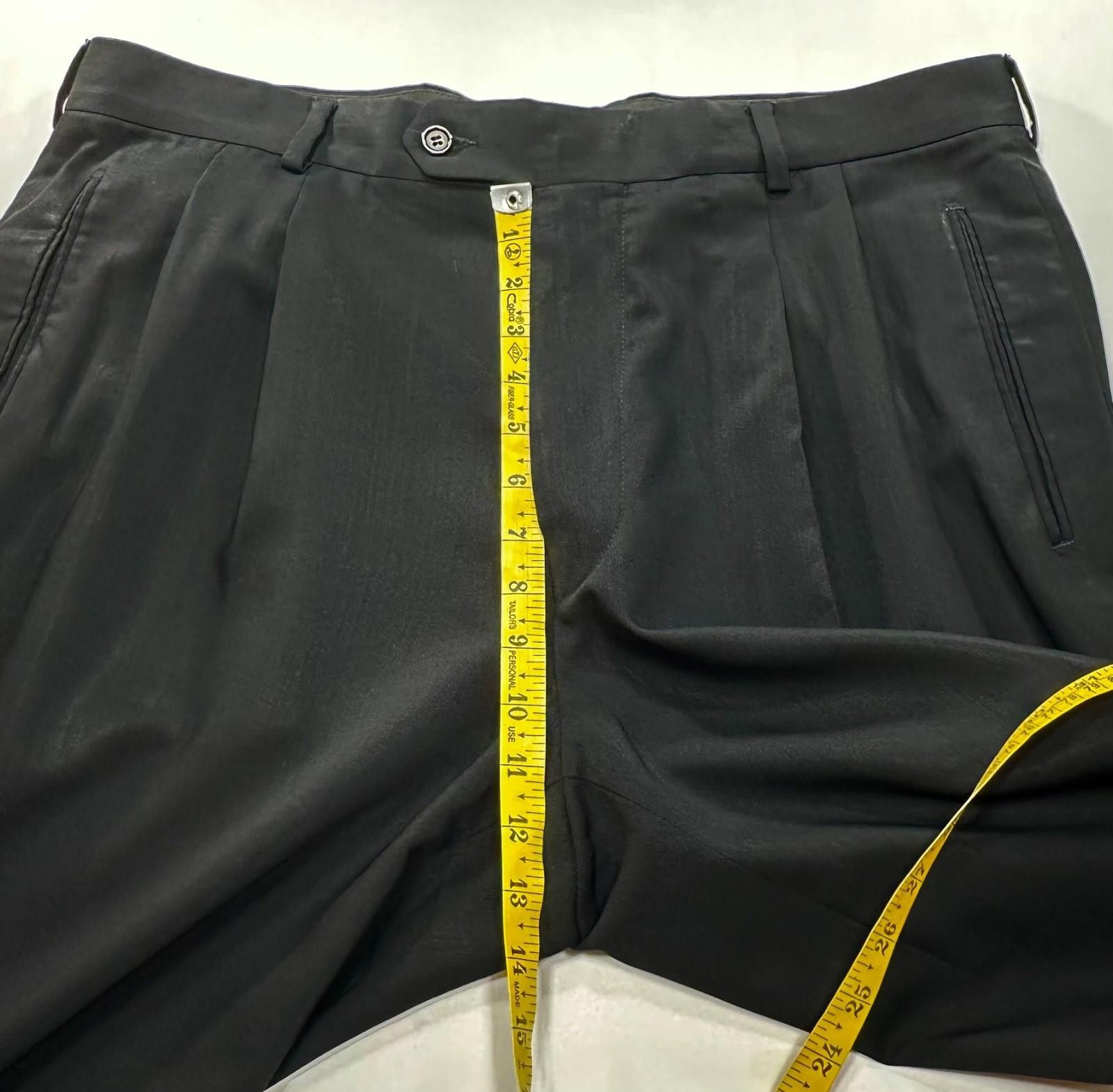 The Unbranded Brand Unbranded Pleated Straight Leg Dress Pants Black Mens 36/28 Size US 36 / EU 52 - 4 Thumbnail