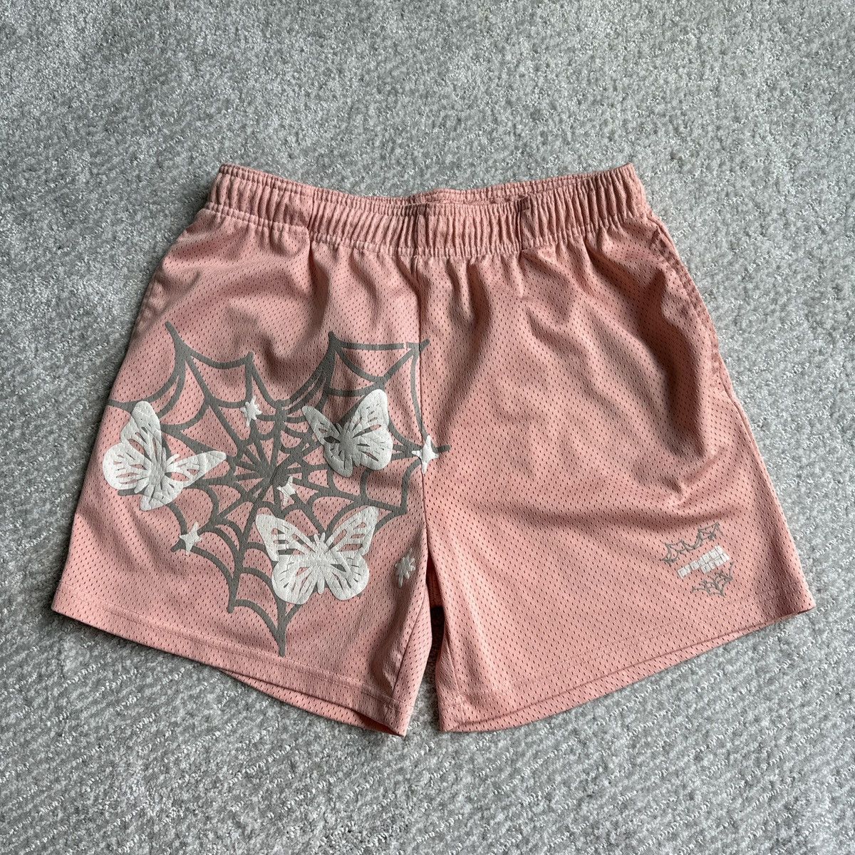 Vintage Pink and grey spider web shorts Size US 32 / EU 48 - 1 Thumbnail