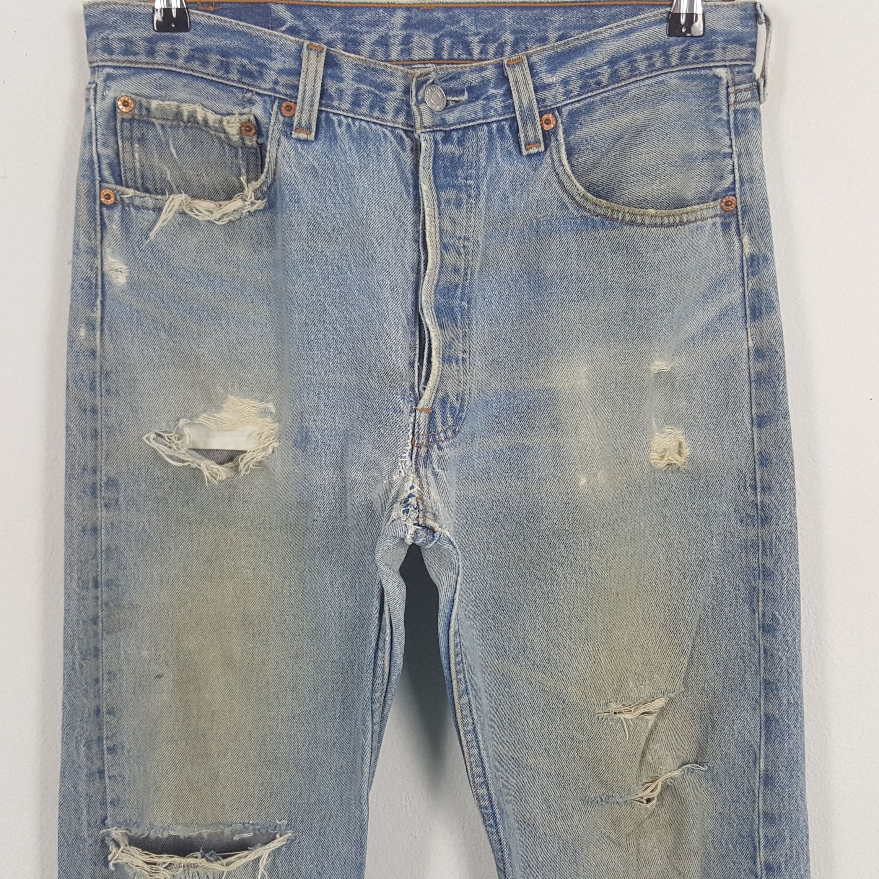 Levi's × Vintage Vintage Levi's USA Distressed Style Denim Jeans Size US 31 - 2 Thumbnail