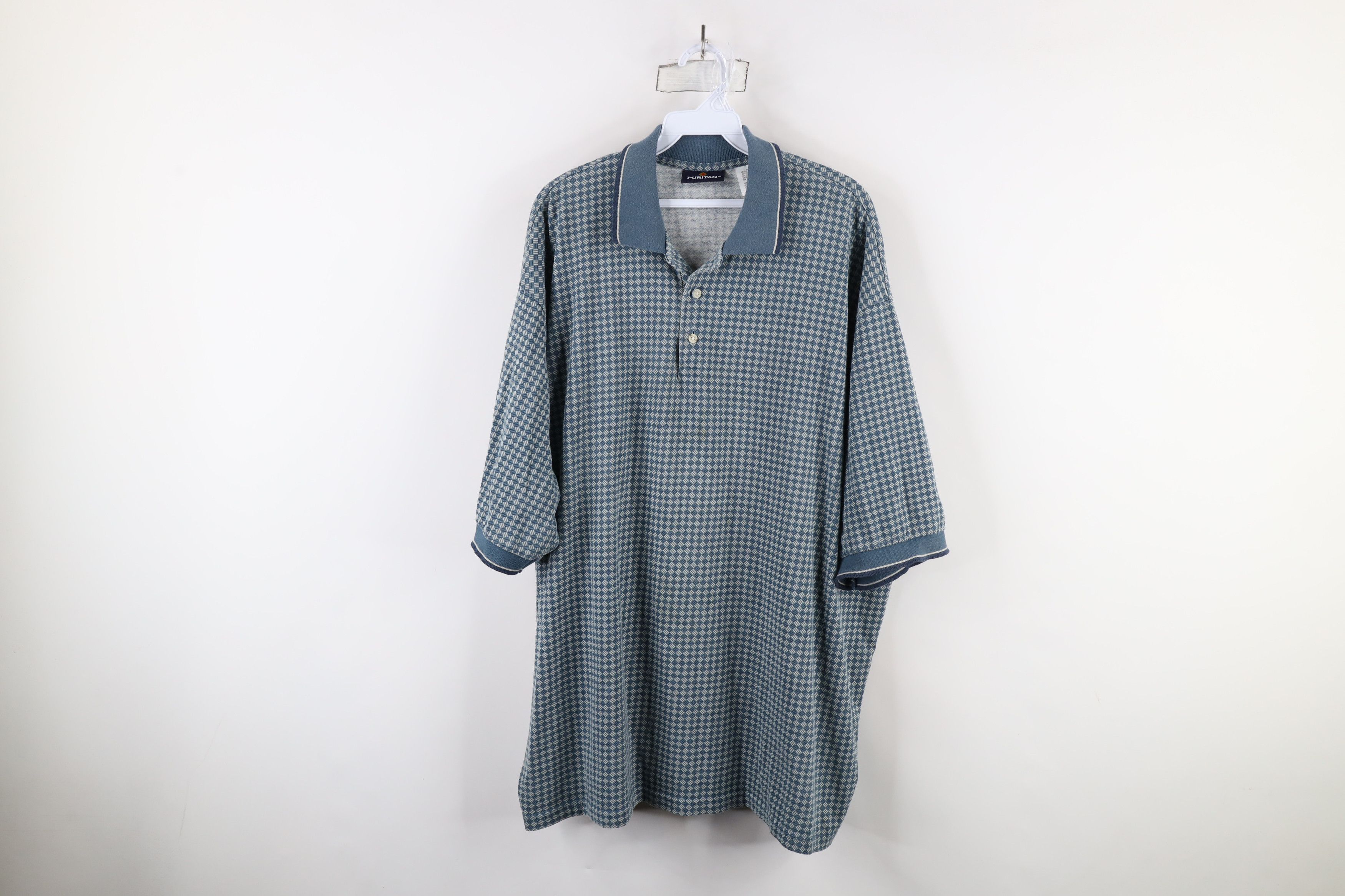 Vintage Vintage 90s Streetwear Diamond Knit Short Sleeve Golf Polo Size US XXL / EU 58 / 5 - 1 Thumbnail