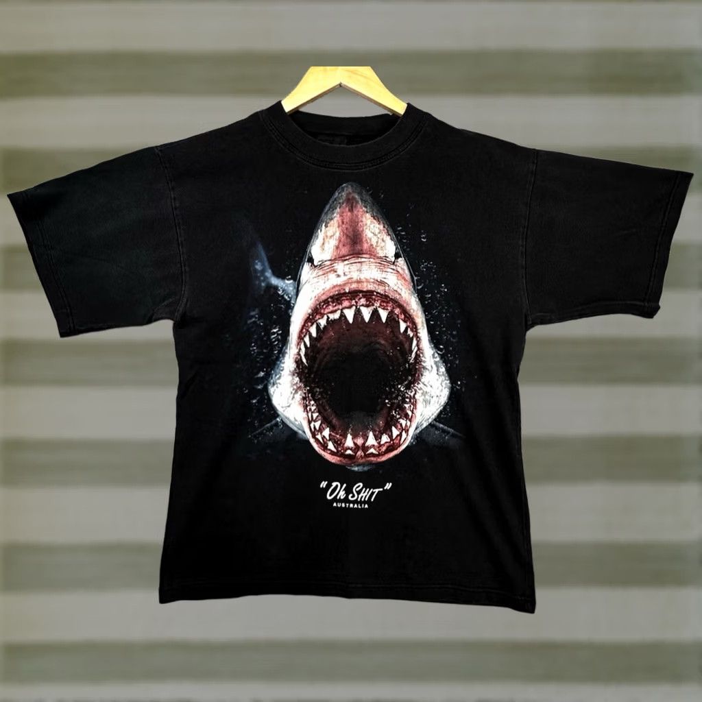 Designer × Vintage Vintage Shark Attack Catchers Club Bite T Shirt